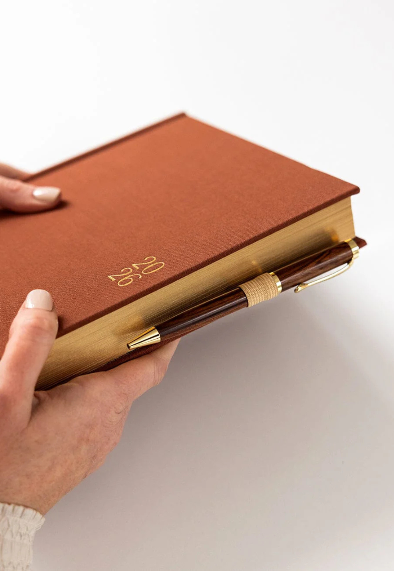 bespoke letterpress - 2026 day-to-a-page linen bound planner - bronze