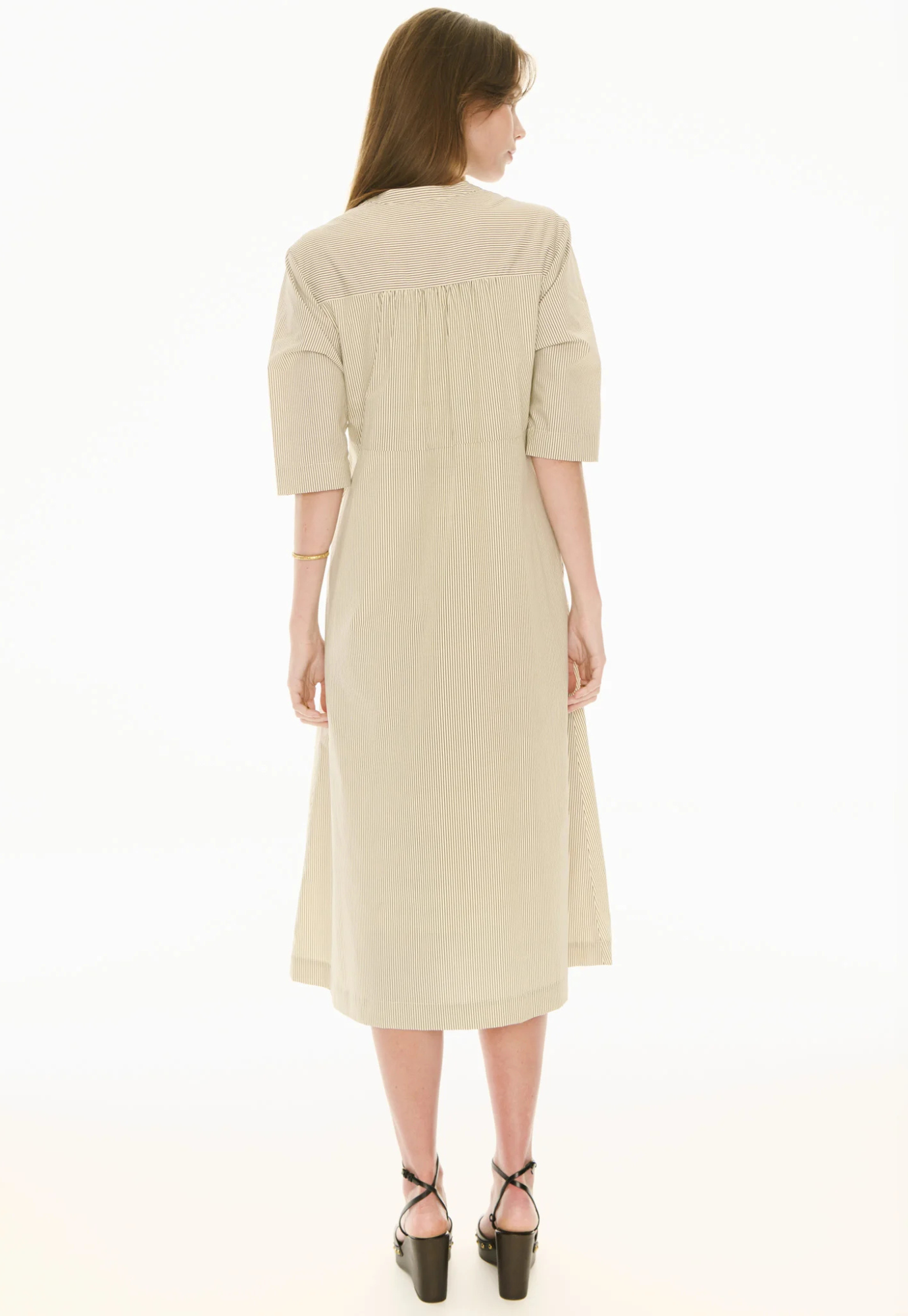 pol - fable shirt dress - ivory/ink