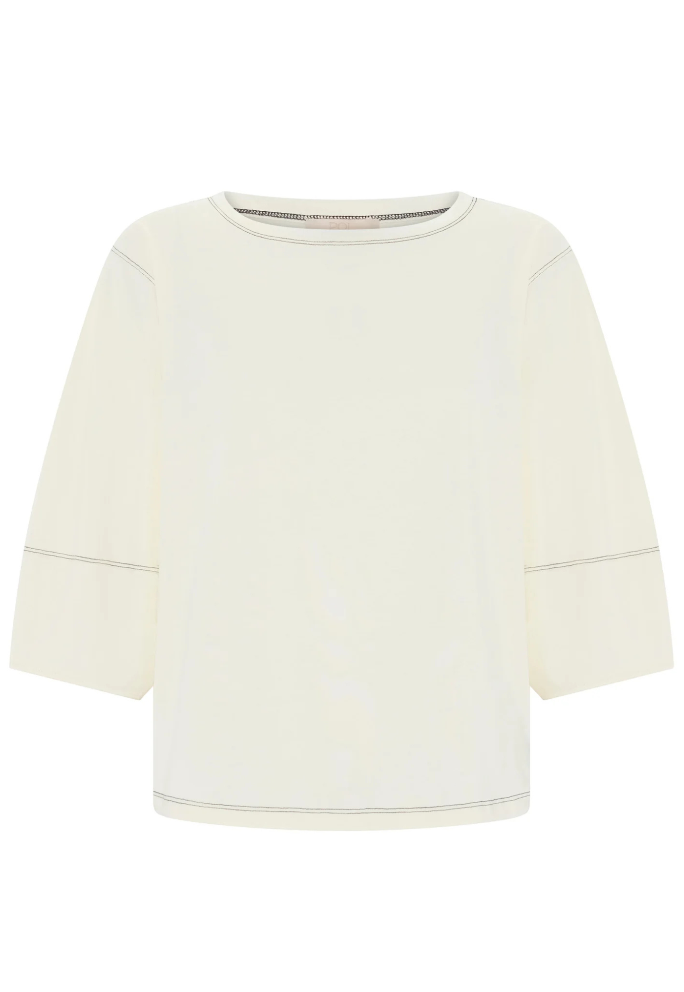 pol - harlyn topstitch tee - ivory