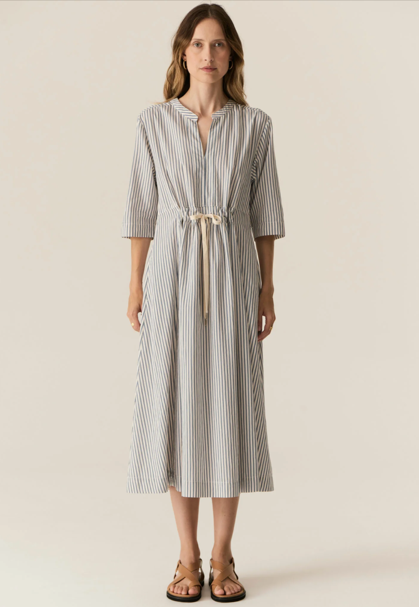 pol - vera shirt dress - blue stripe