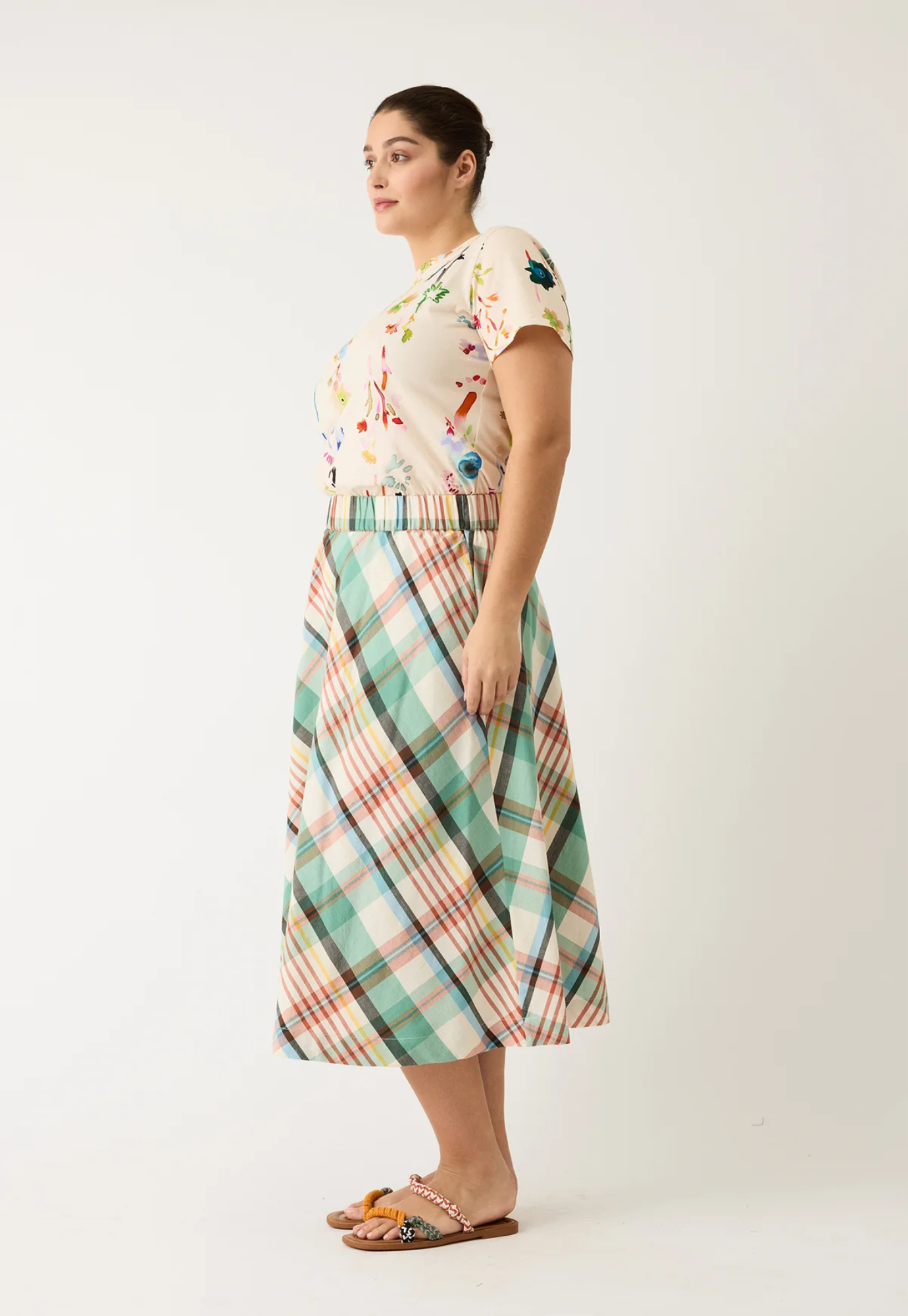 nancybird - wave skirt - summer check