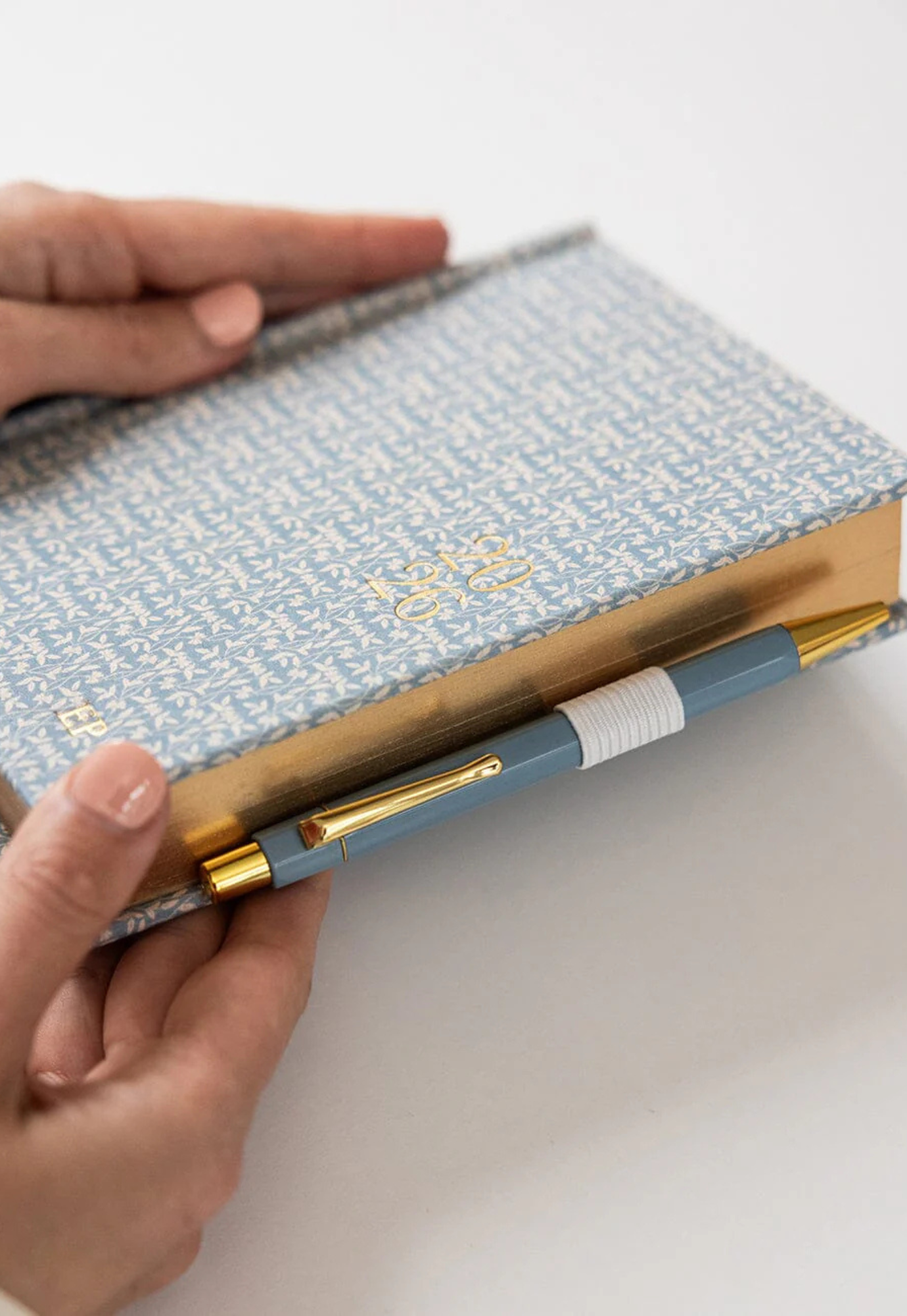 bespoke letterpress - 2026 day-to-a-page linen bound planner - frost bramble