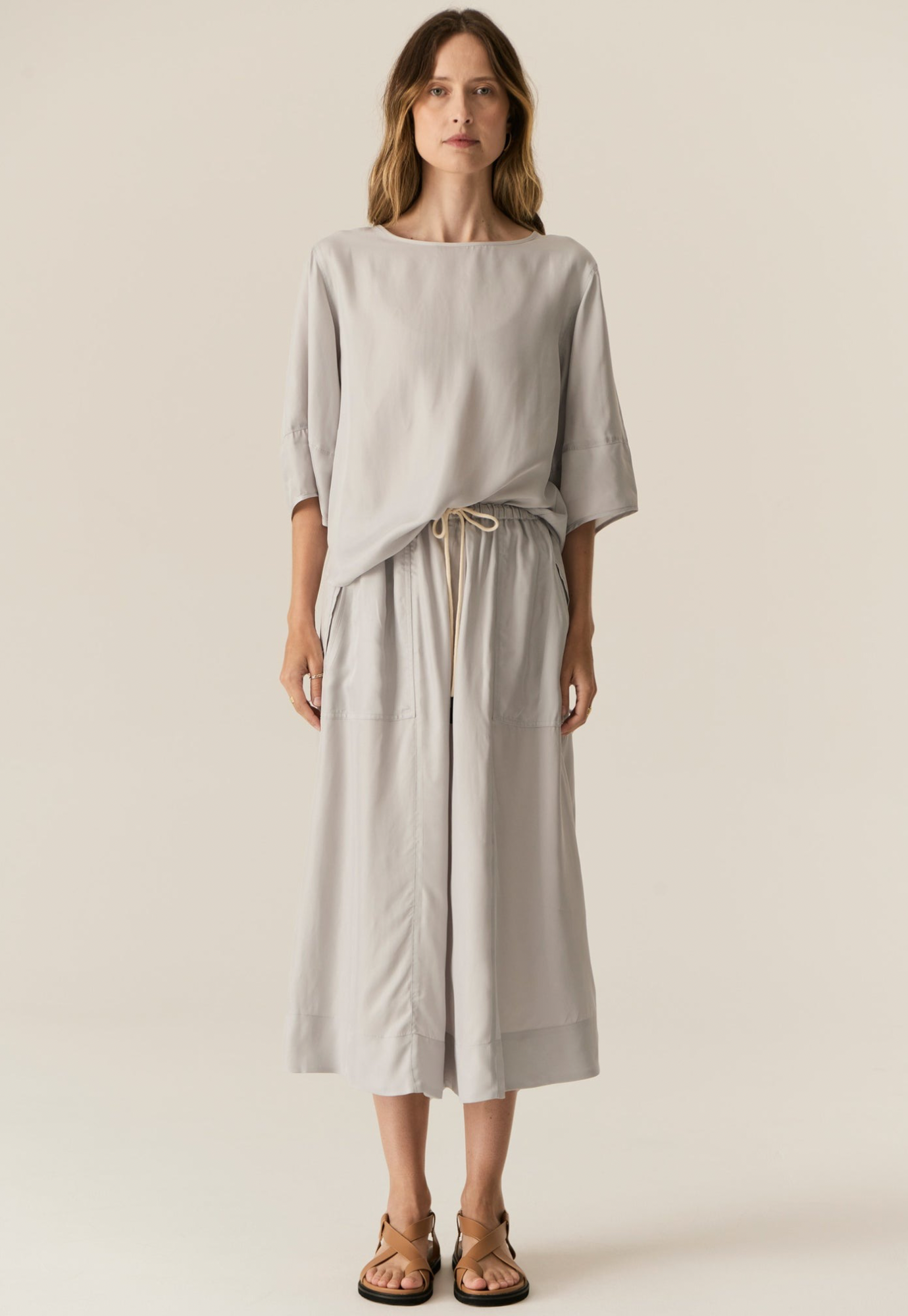 pol - henri tie skirt - silver