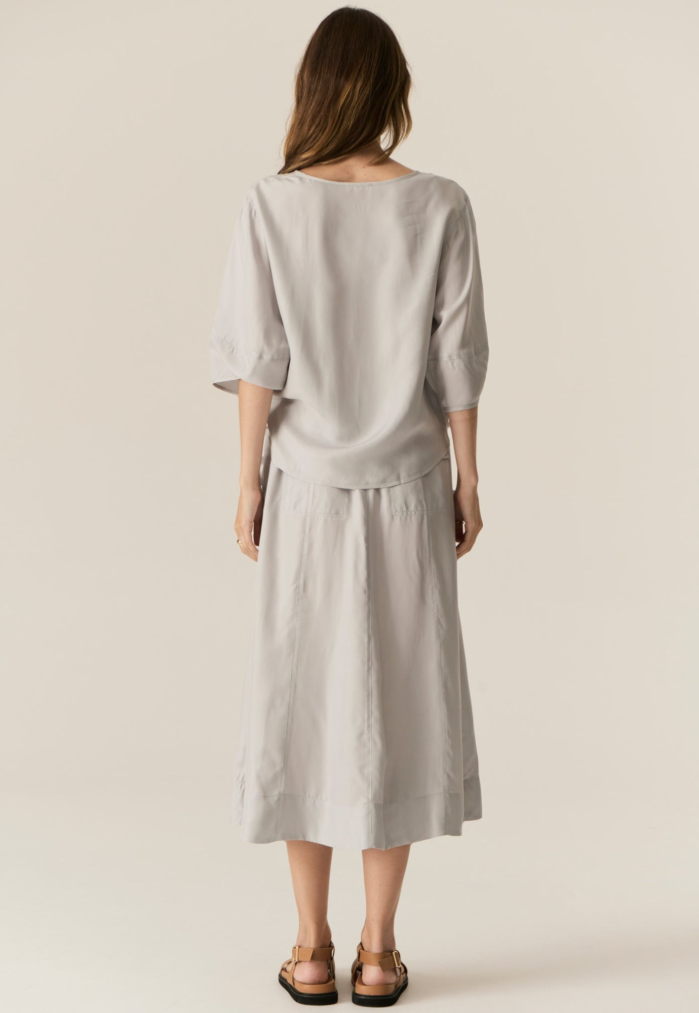 pol - henri tie skirt - silver