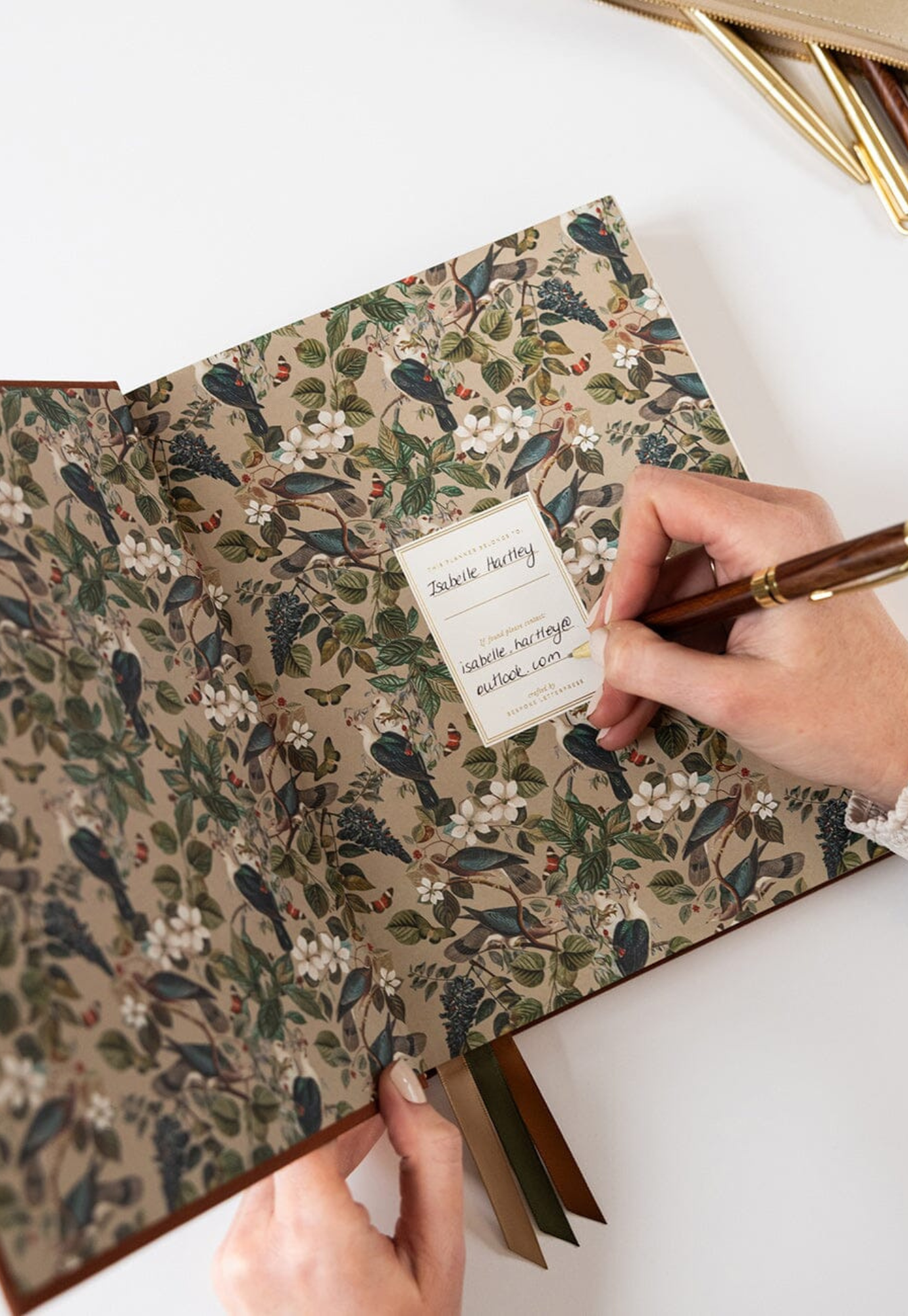 bespoke letterpress - 2026 day-to-a-page linen bound planner - bronze