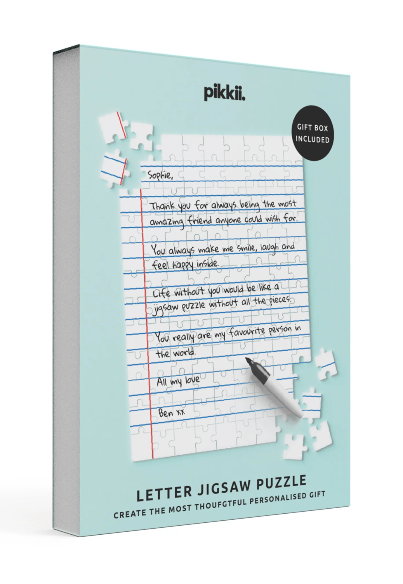 pikkii - blank lined letter jigsaw puzzle