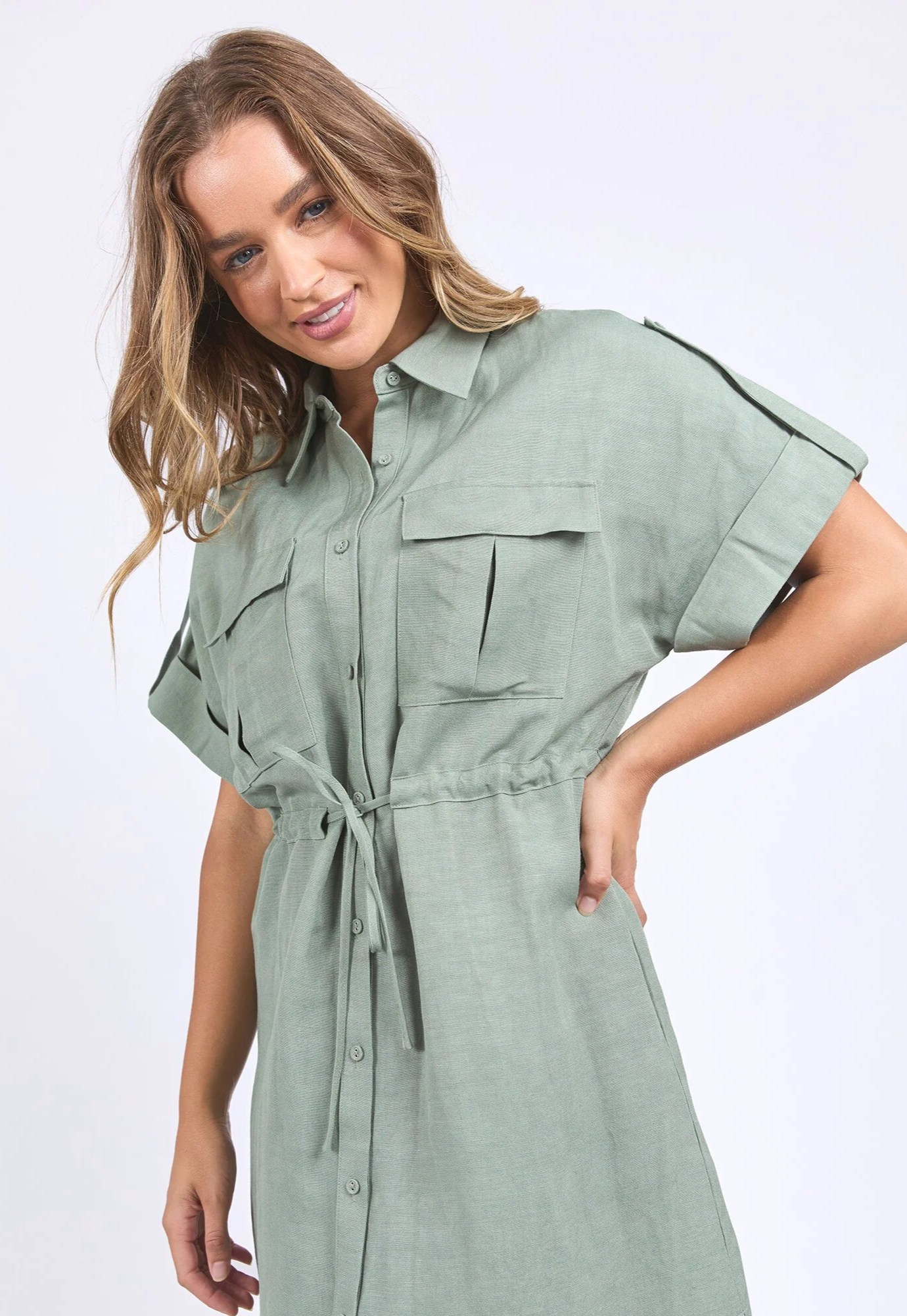 foxwood - willow shirt dress - iceberg green