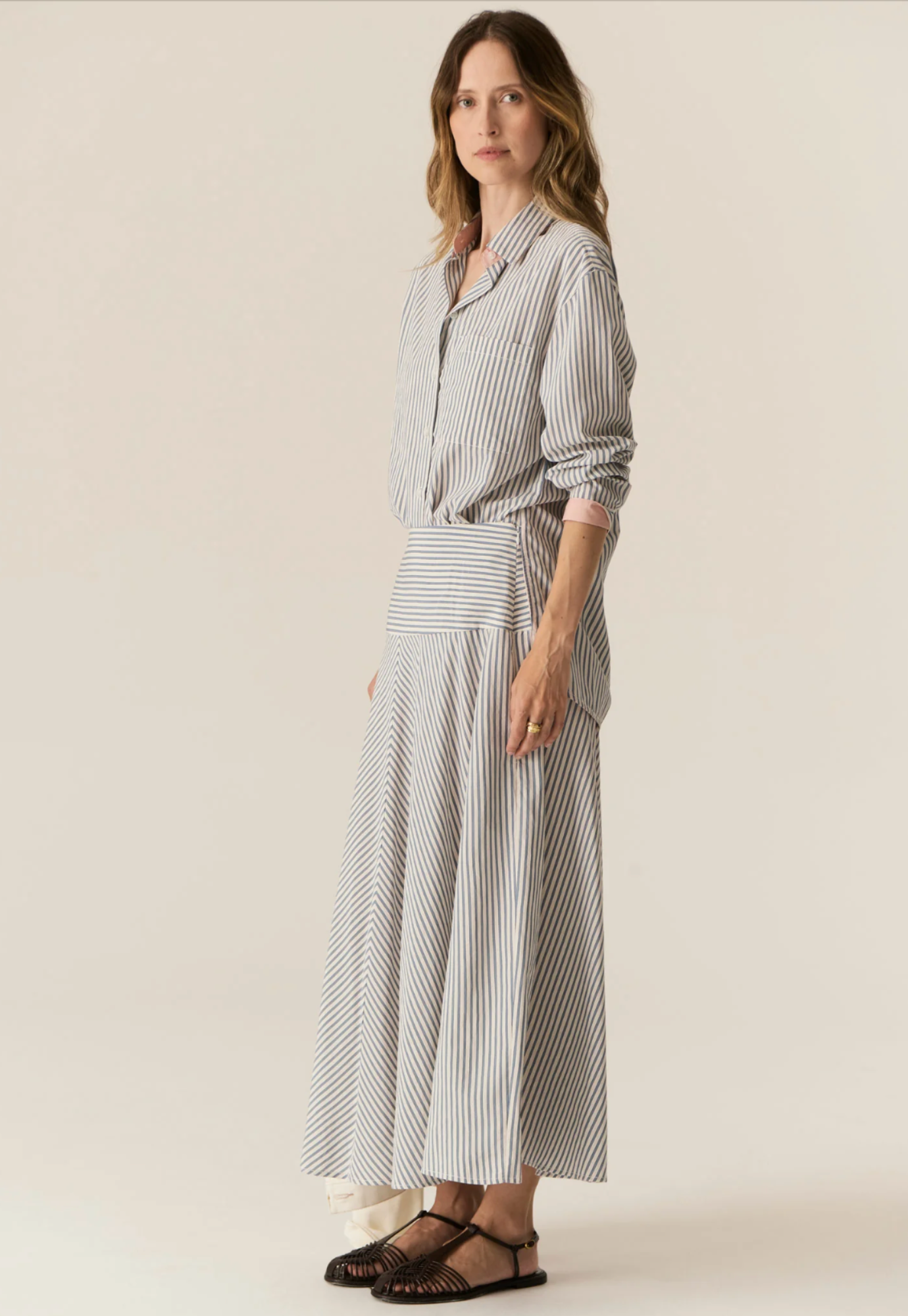 pol - vera skirt - blue stripe