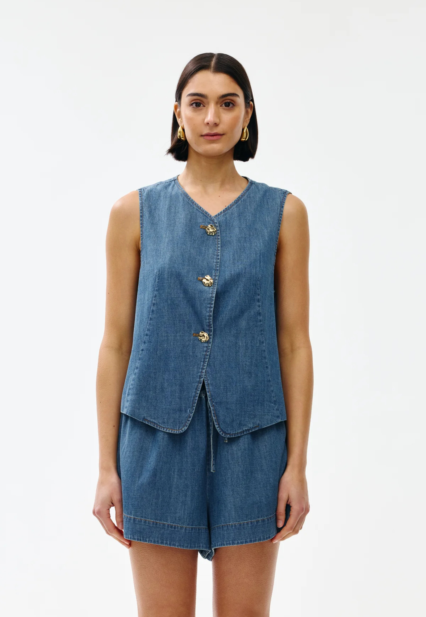 kinney - camille vest - denim