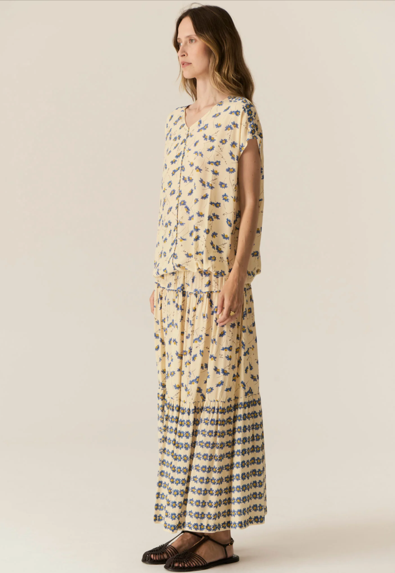 pol - lienne tiered skirt - lienne print