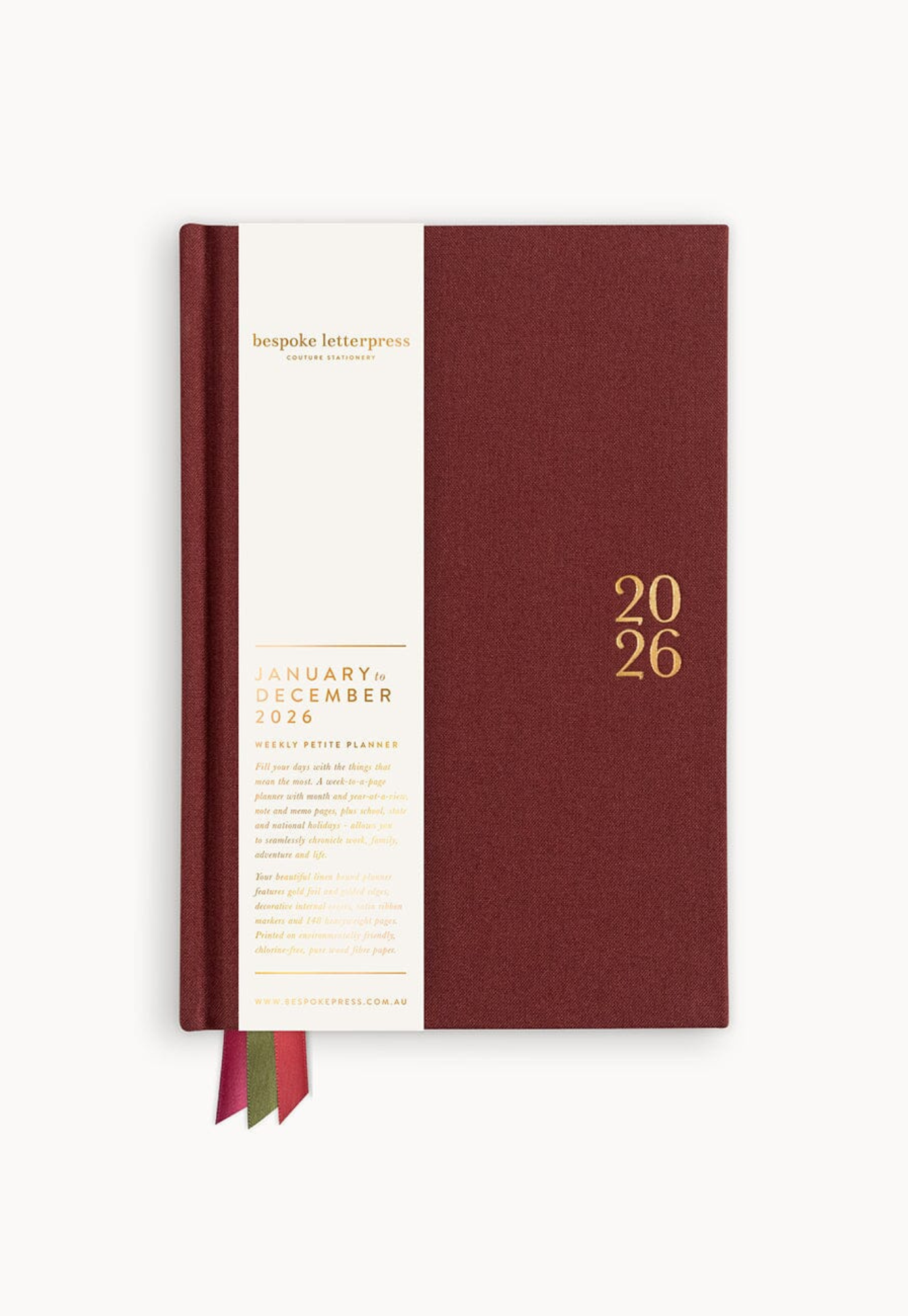 bespoke letterpress - 2026 petite planner - mulberry