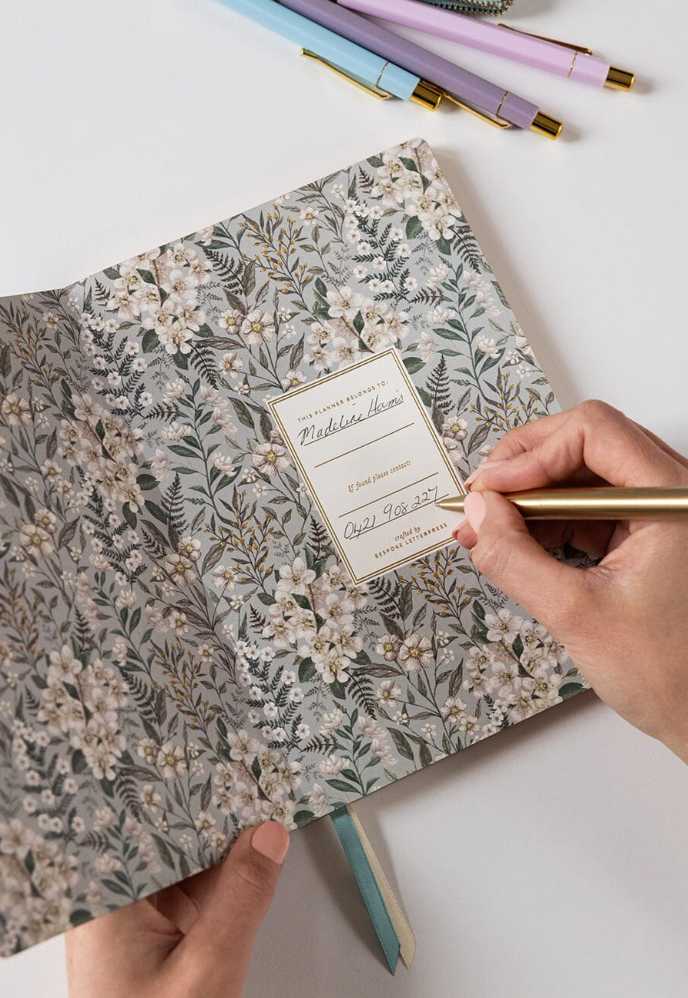 bespoke letterpress - 2026 planner notebook - ivory garden