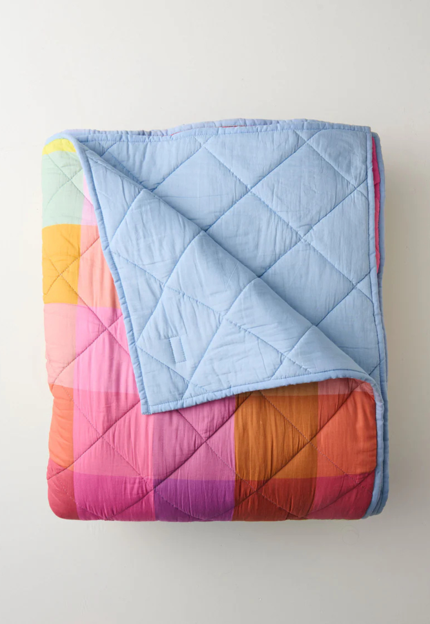 kip&co - ponza tartan organic cotton quilted bedspread