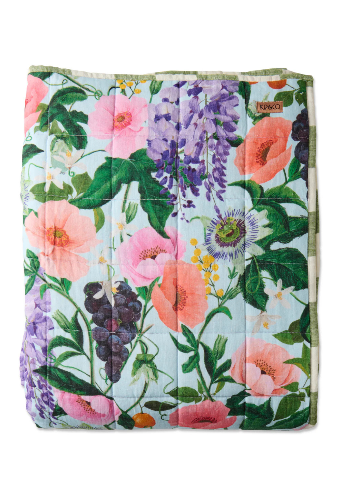 kip&co - spring in the air reversible linen quilted bedspread