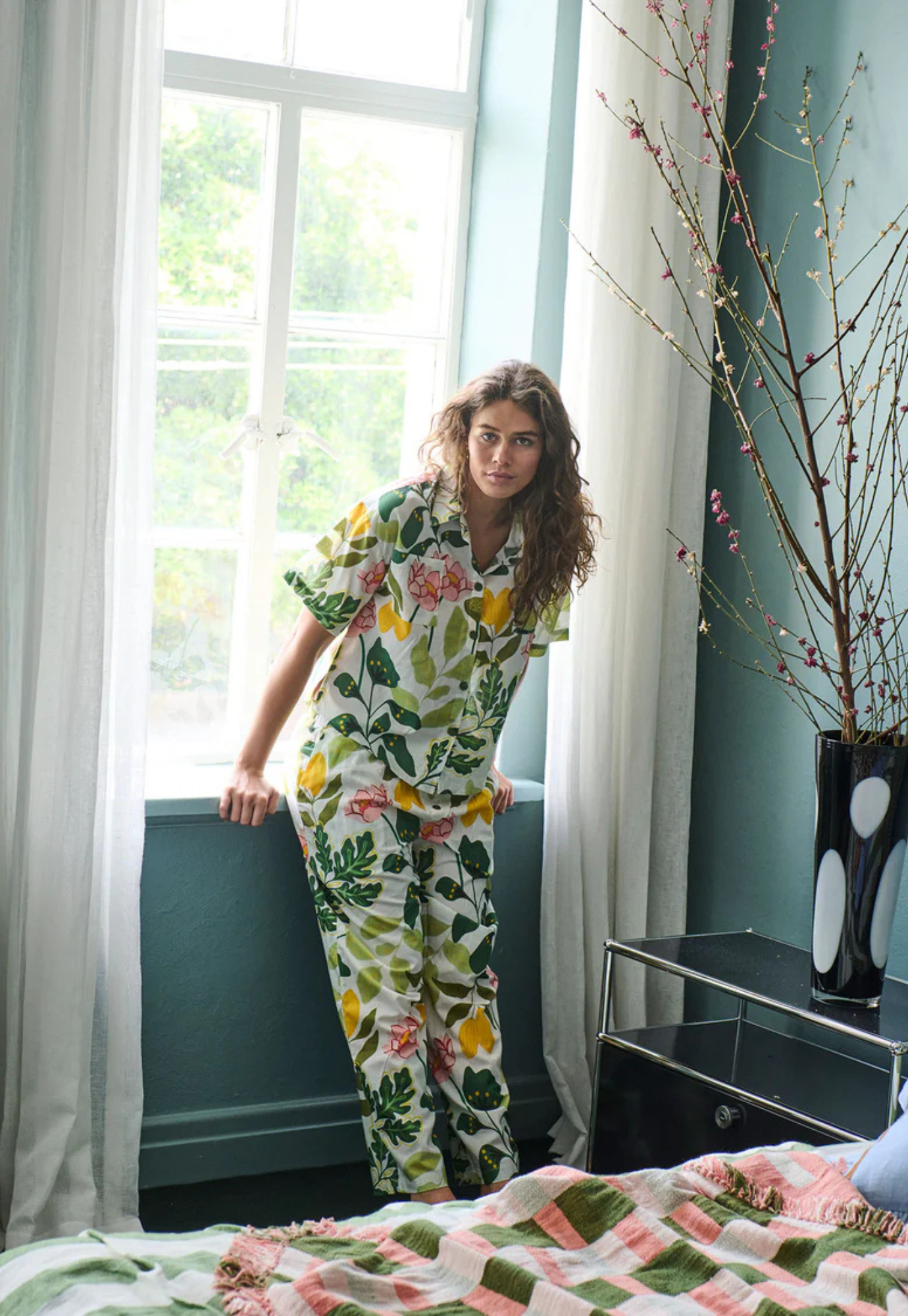 kip&co - wander pyjama set - short sleeve shirt & pant