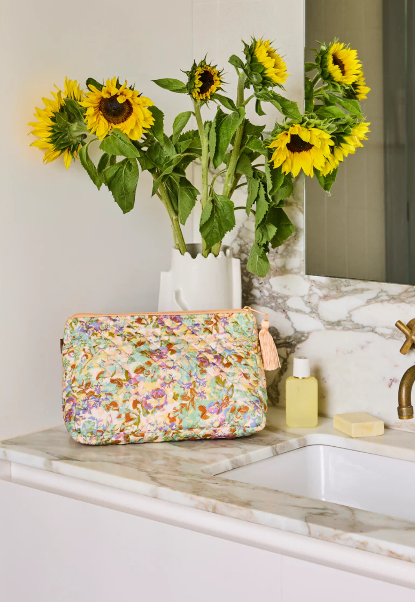 kip&co - forever mine quilted cotton toiletry purse