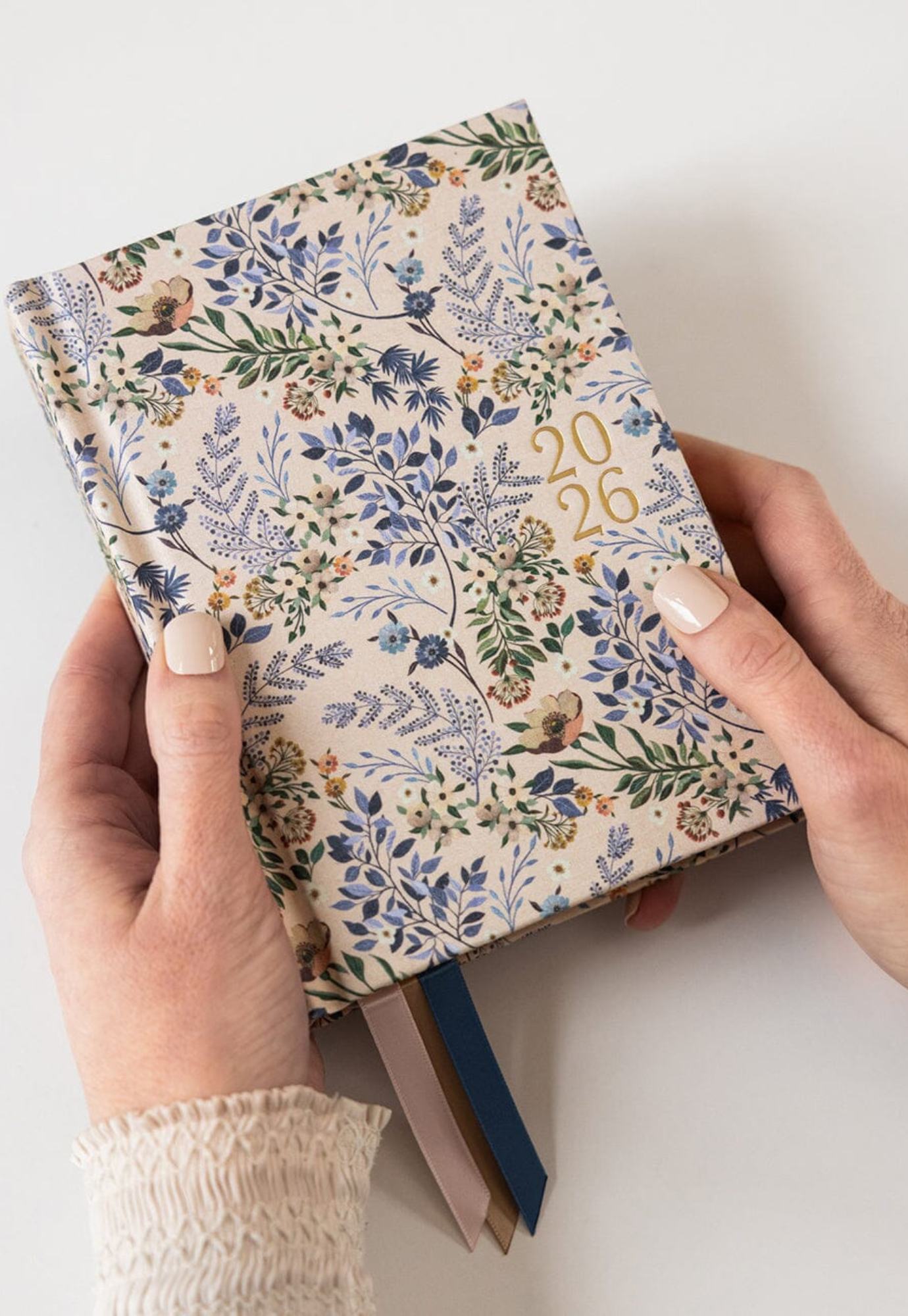 bespoke letterpress - 2026 day-to-a-page linen bound planner - bluebuds