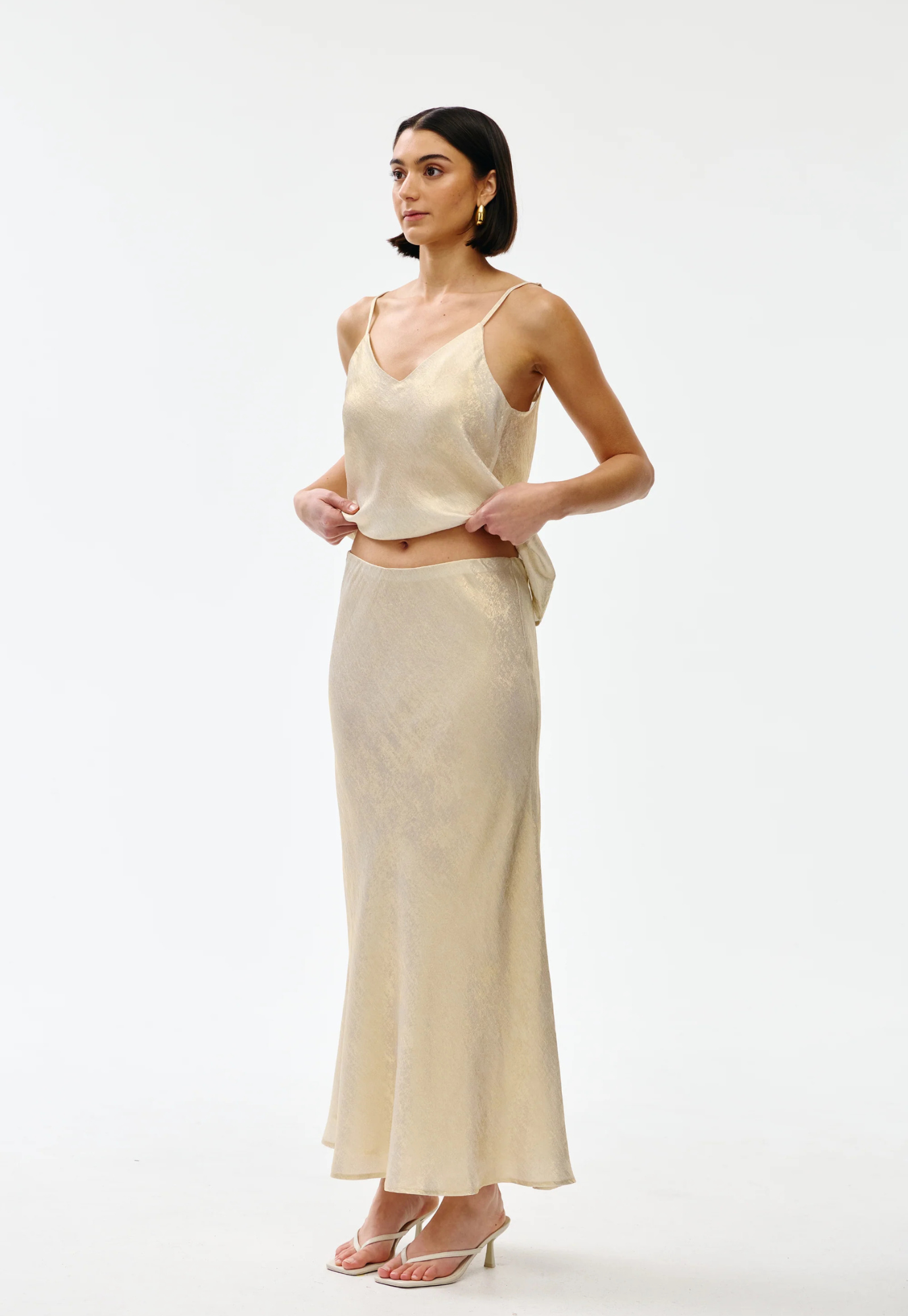 kinney - gia skirt - gold lustre