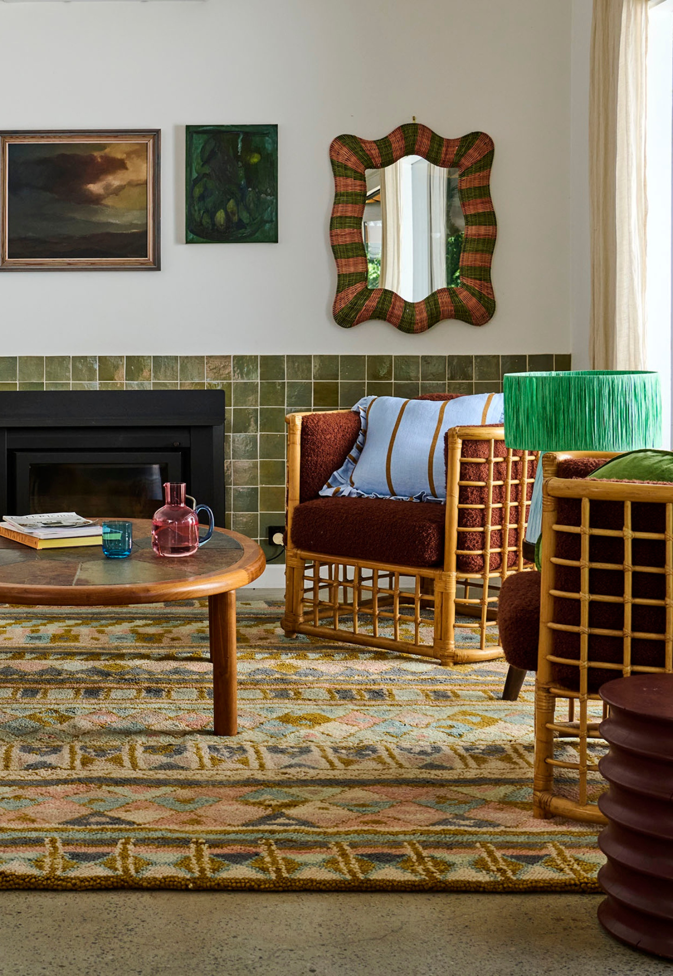 kip&co - como stripe frill upholstery cushion