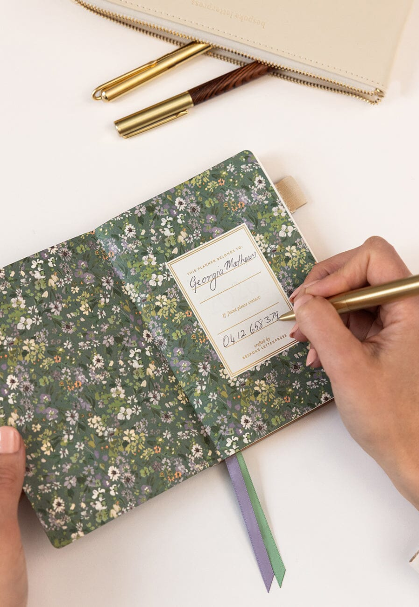 bespoke letterpress - 2026 pocket planner - summer perennials