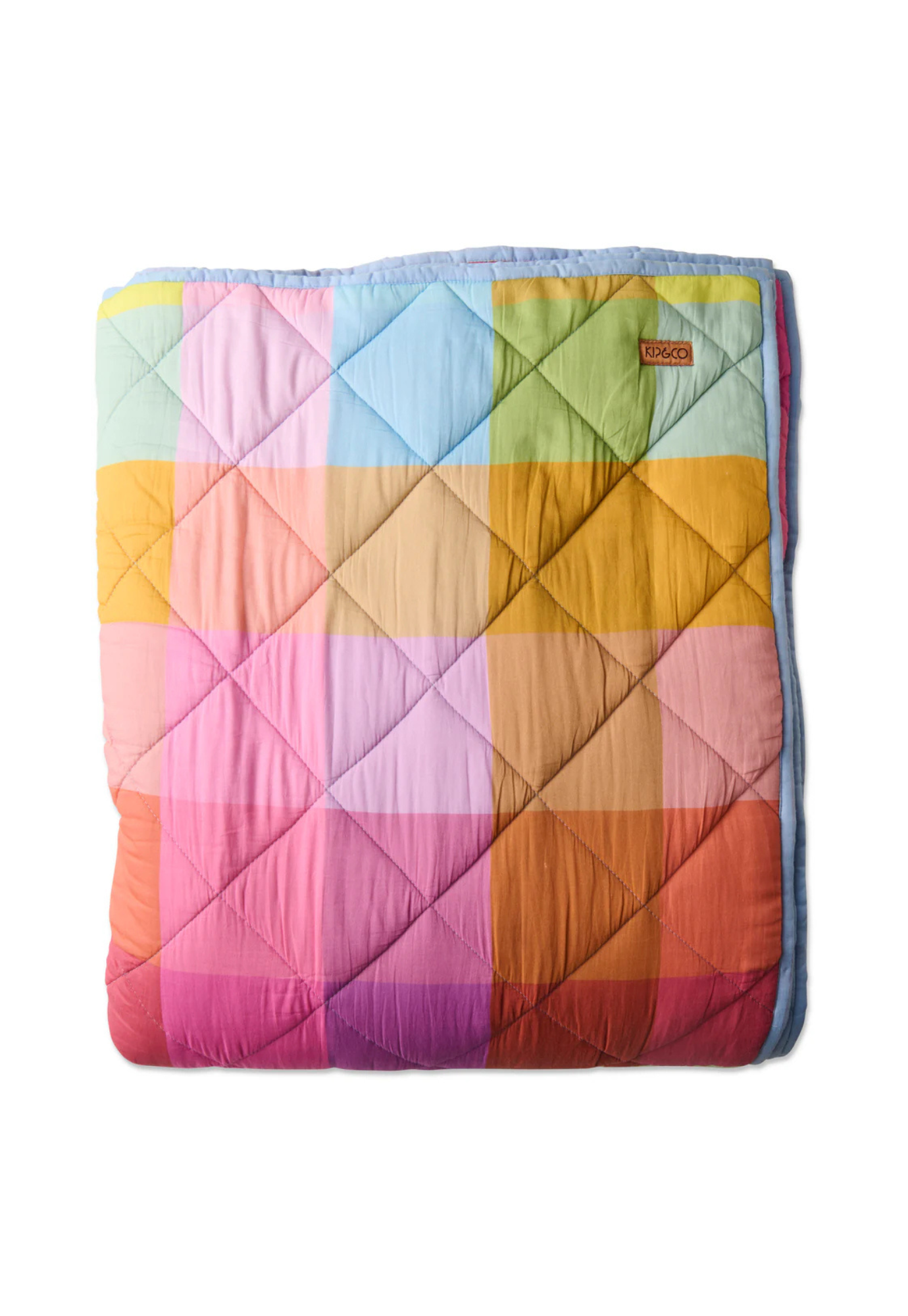 kip&co - ponza tartan organic cotton quilted bedspread
