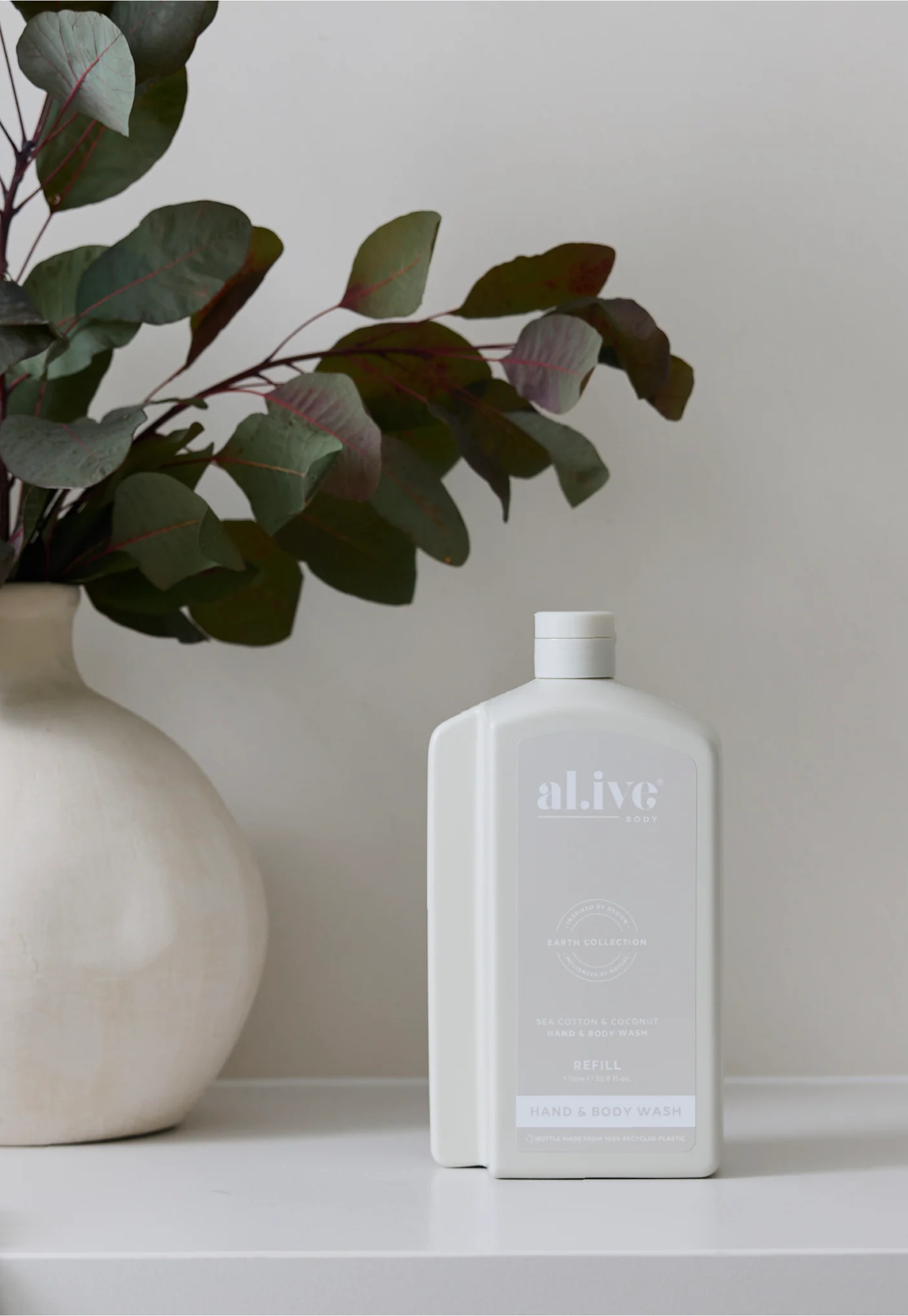 al.ive - hand & body wash refill - sea cotton & coconut