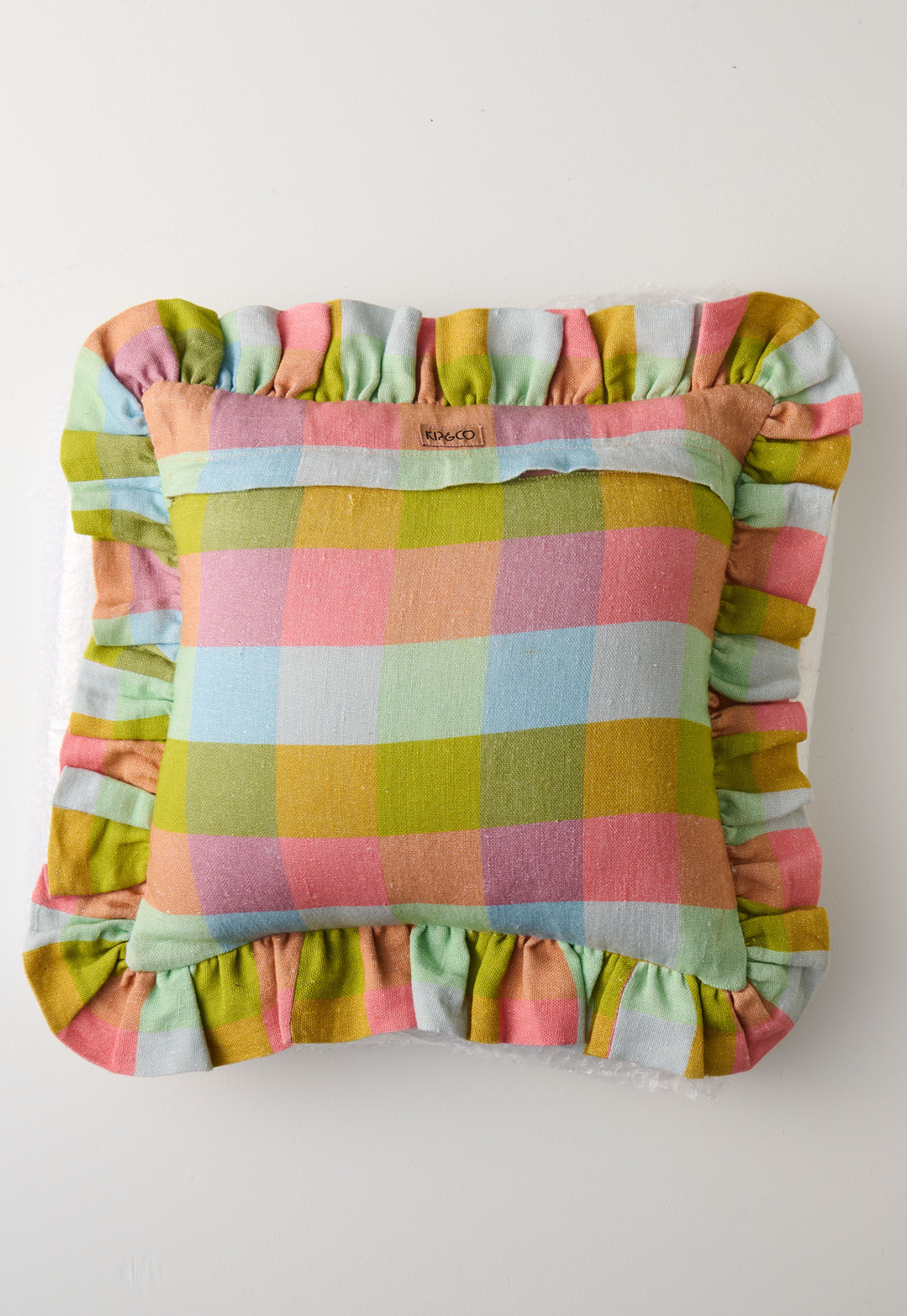 kip&co - florida tartan frill upholstery cushion