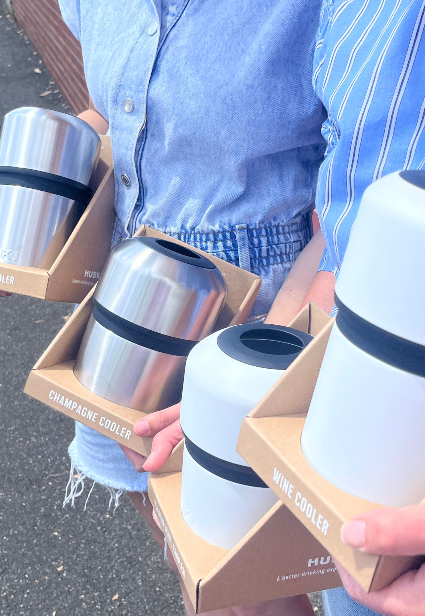 huski - champagne cooler - white