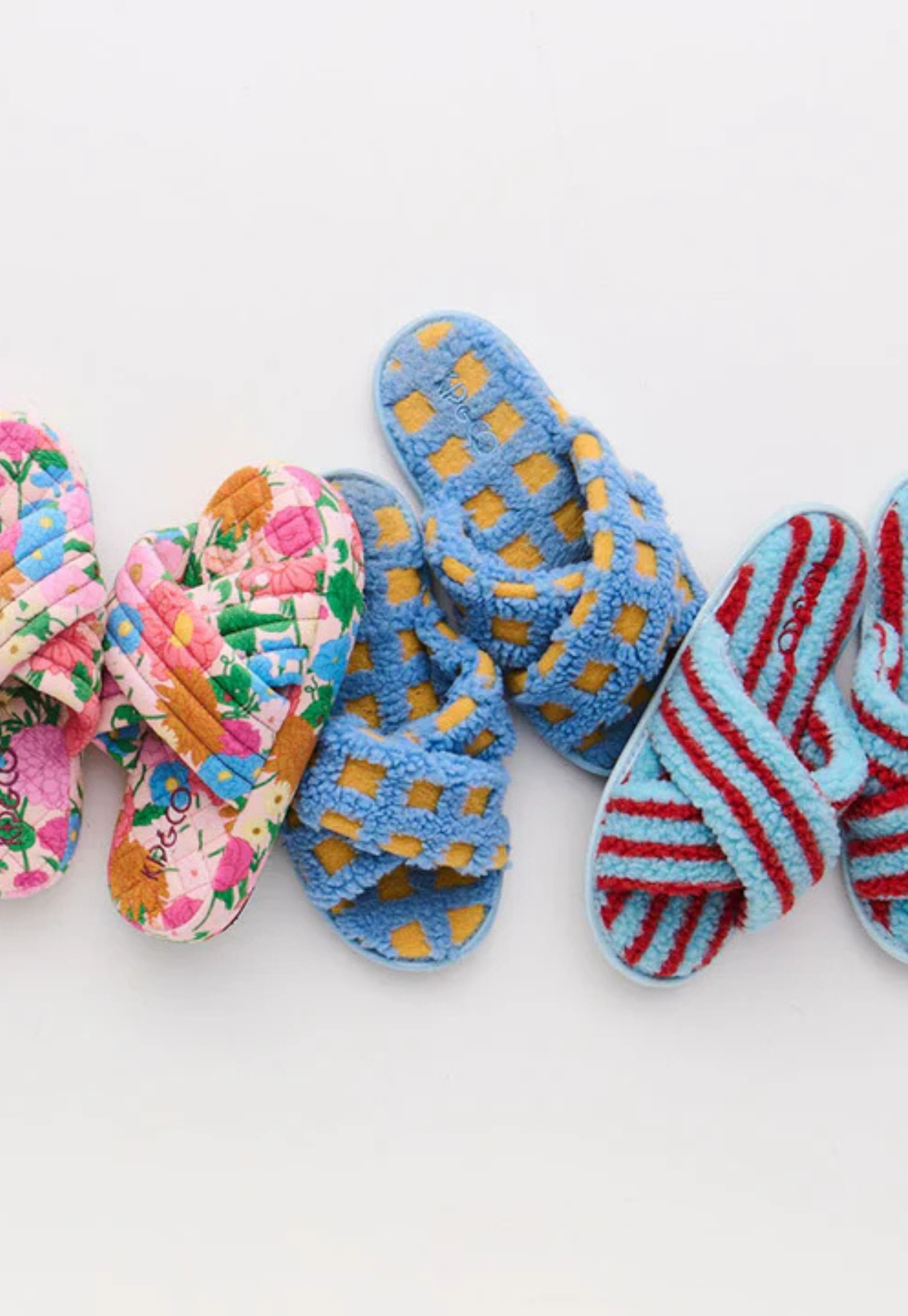 kip&co - ocean shores check sherpa slippers