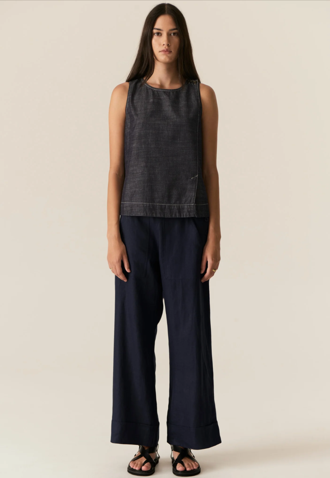 pol - avrid tank- chambray