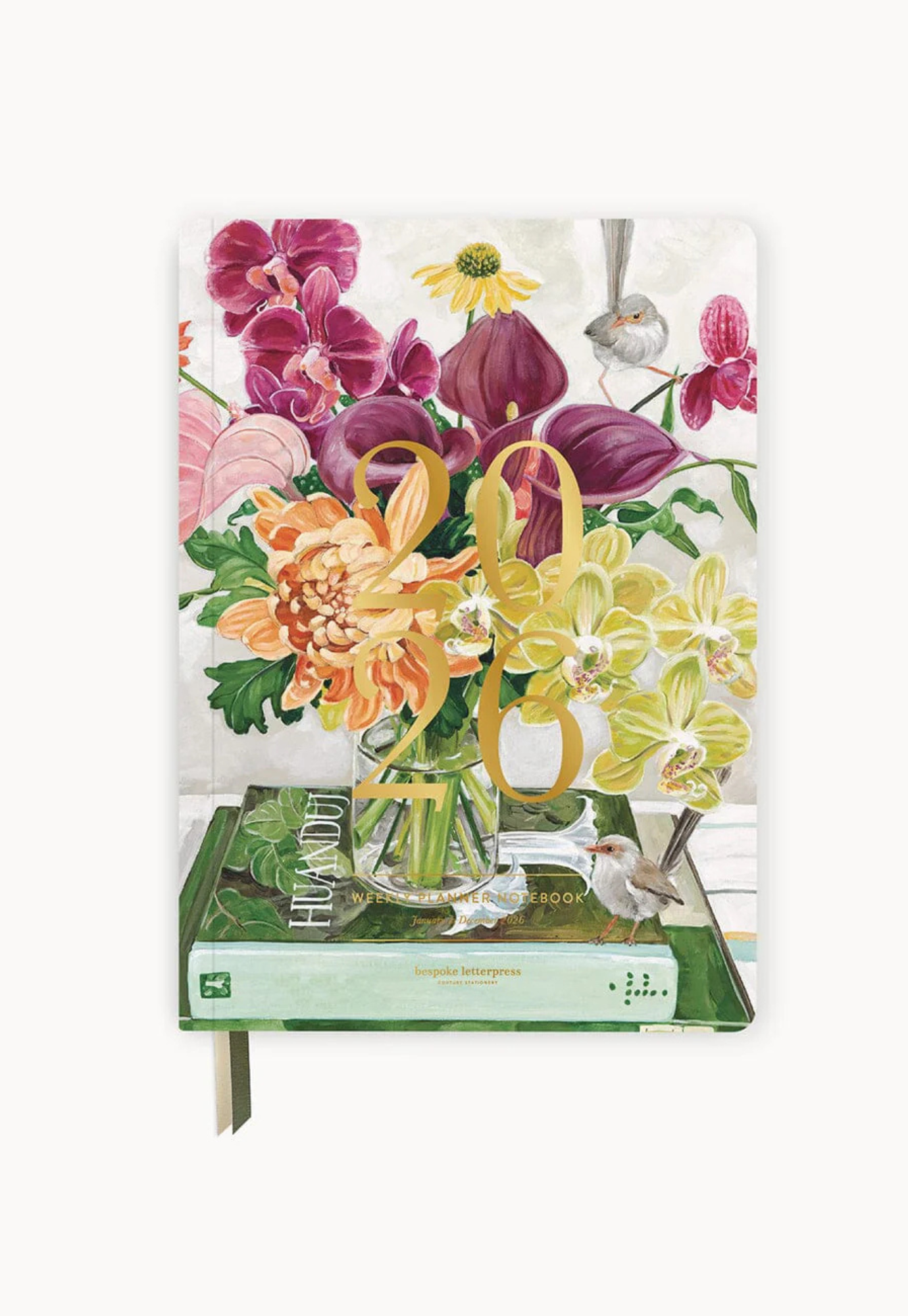 bespoke letterpress - 2026 planner notebook - fairy wren