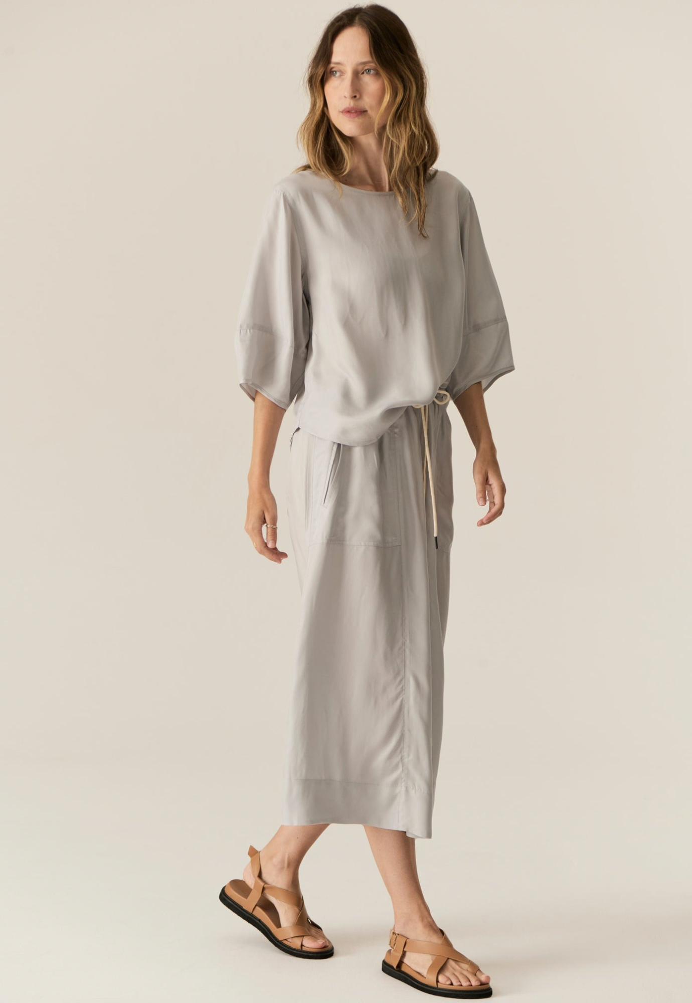 pol - henri tie skirt - silver