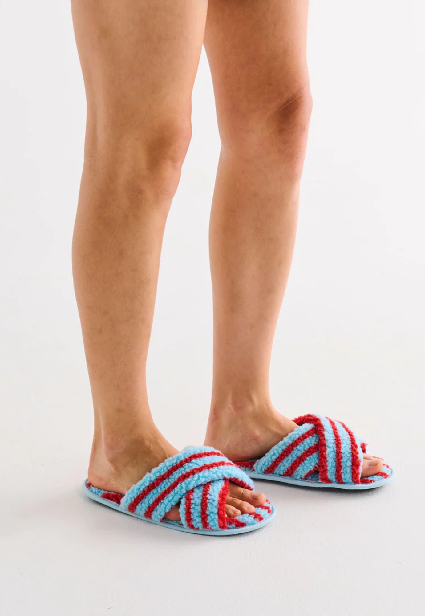 kip&co - hamilton stripe sherpa slippers
