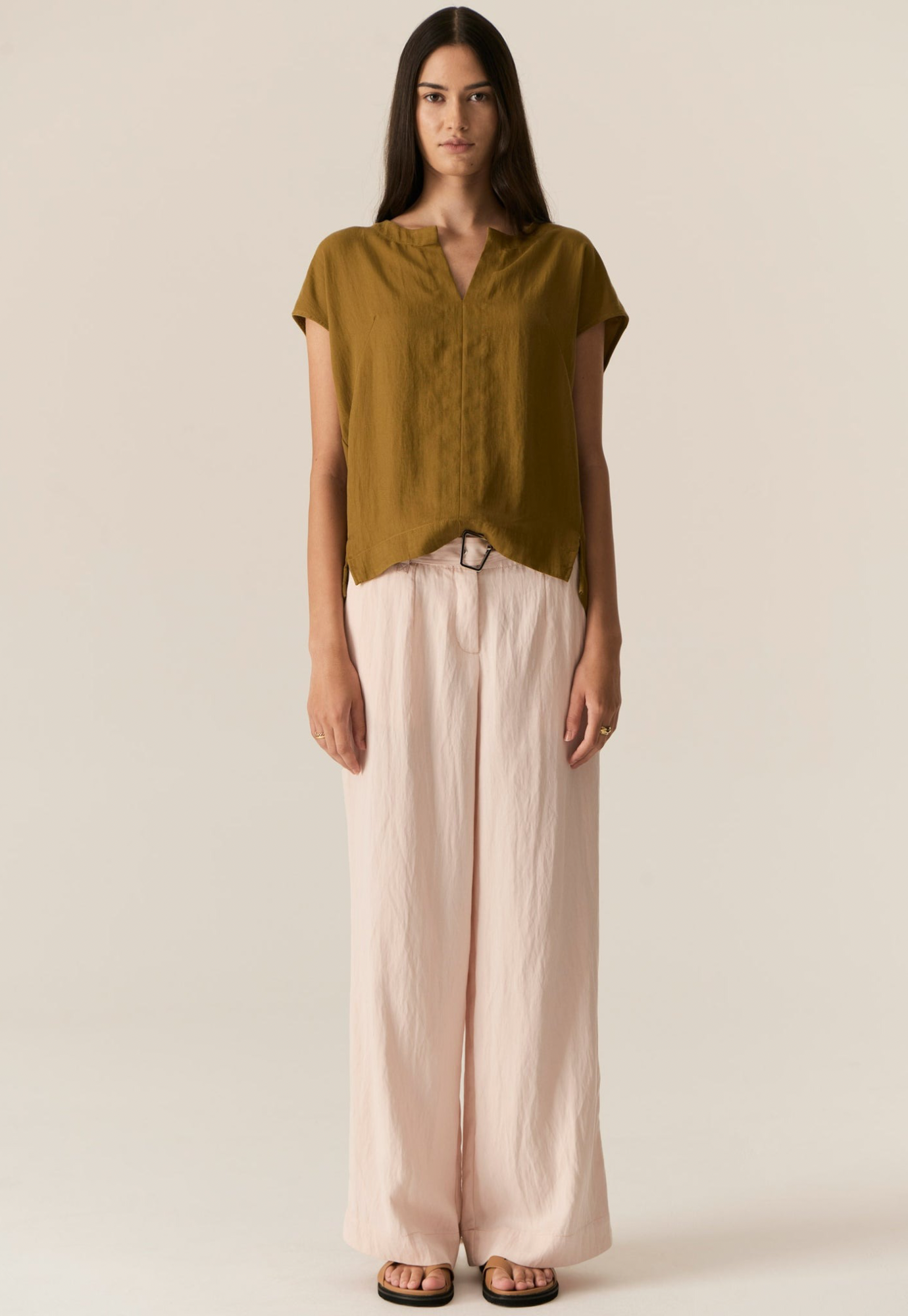 pol - faire top - khaki
