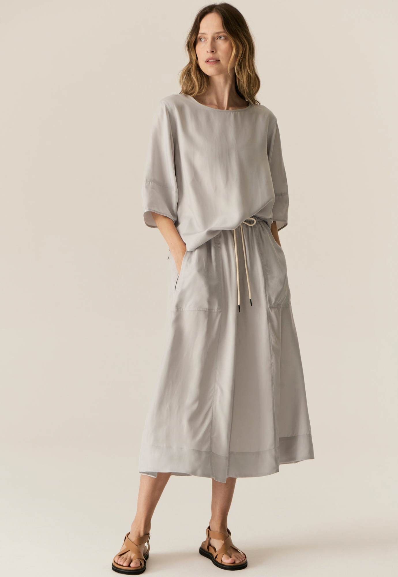 pol - henri tie skirt - silver