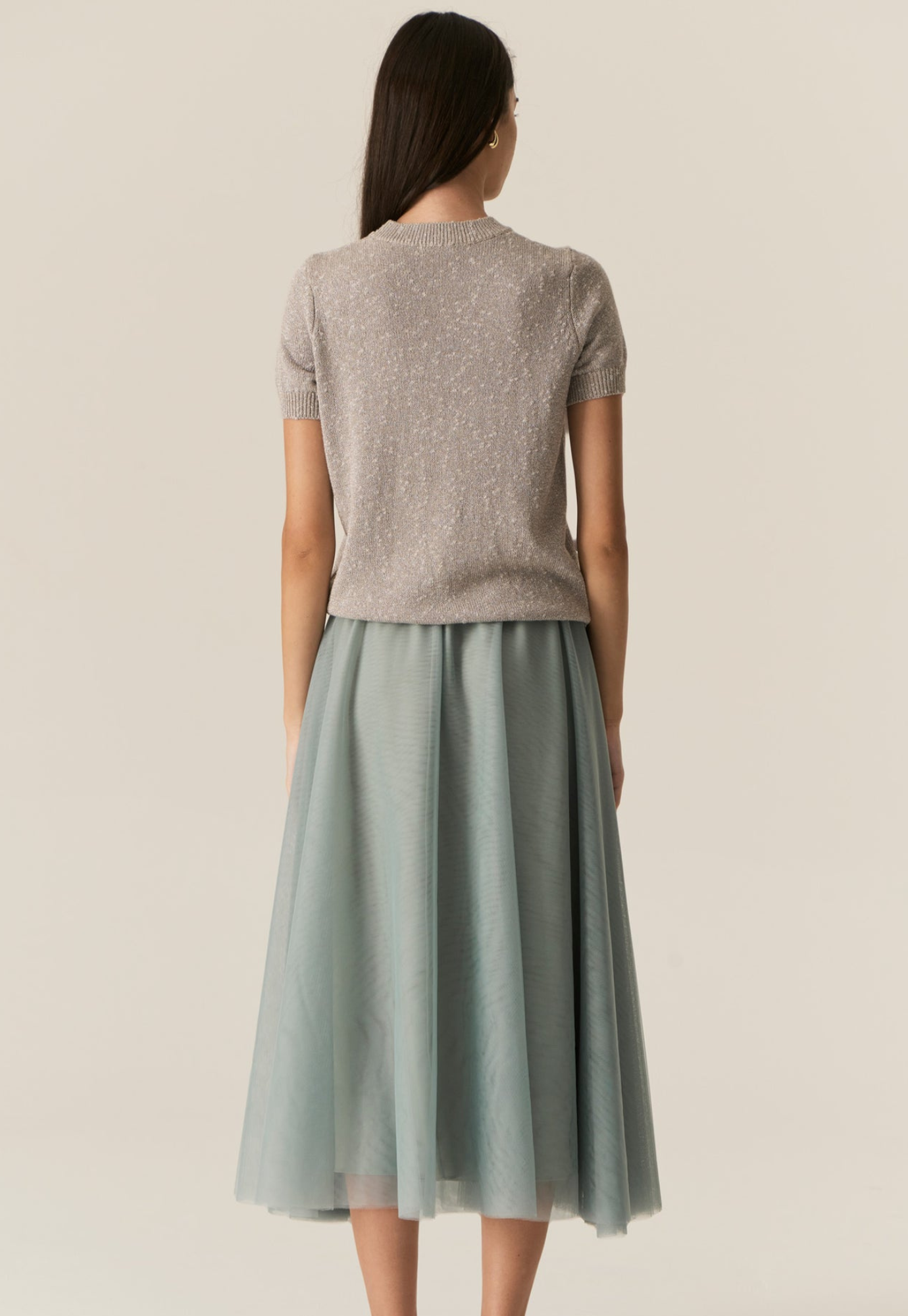 pol - pax lurex tee - stone