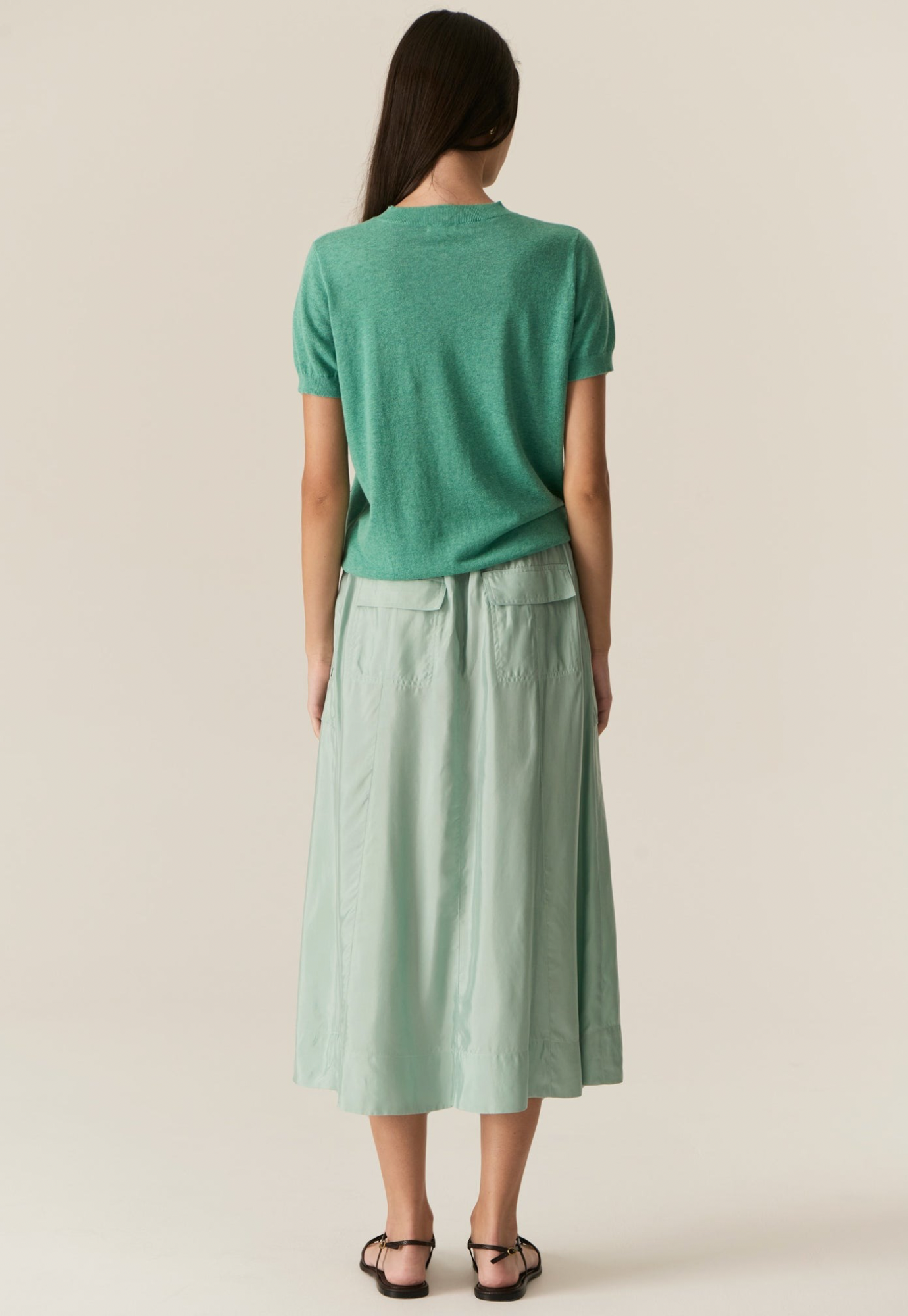 pol - henri tie skirt - green