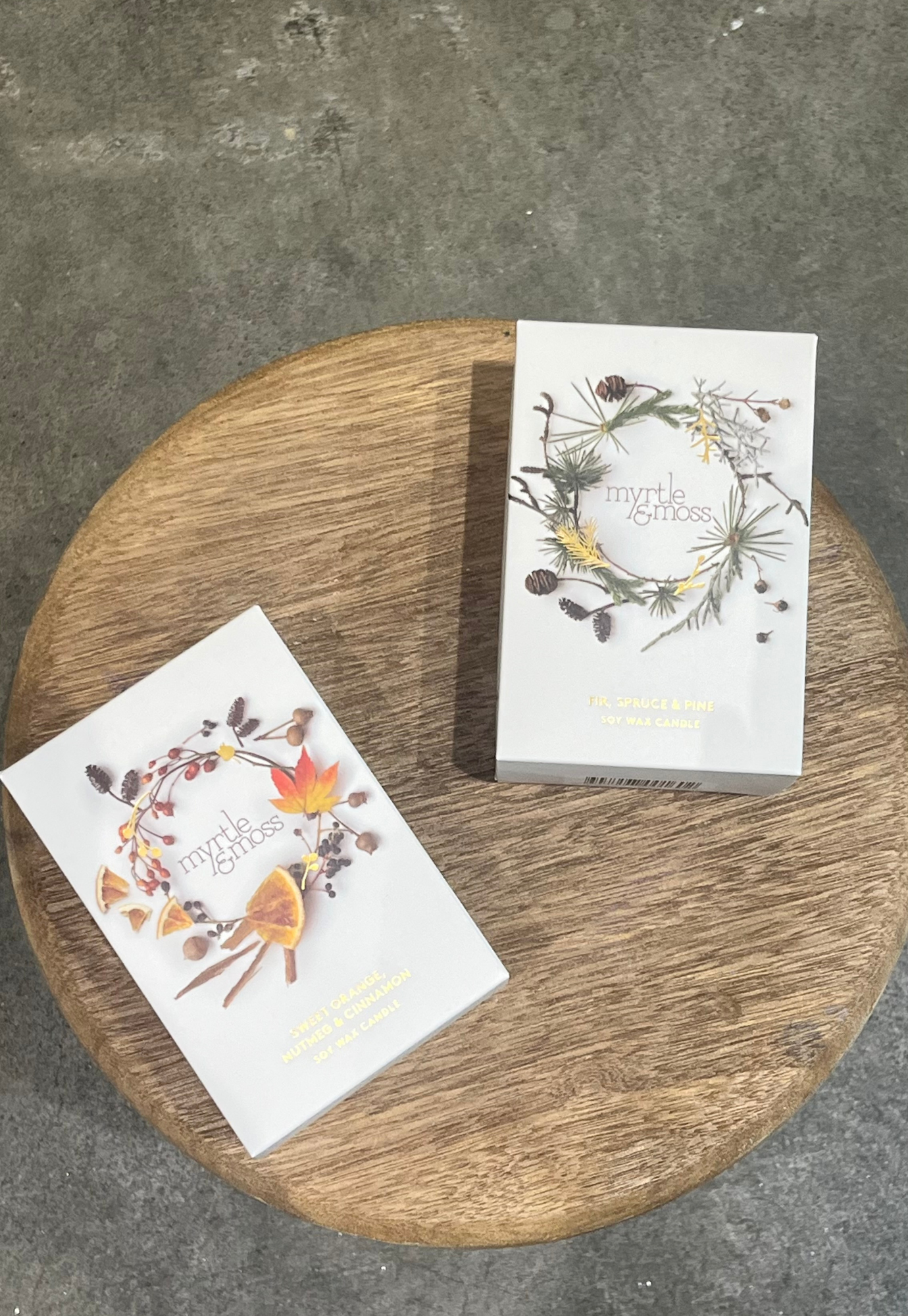myrtle & moss - christmas candles