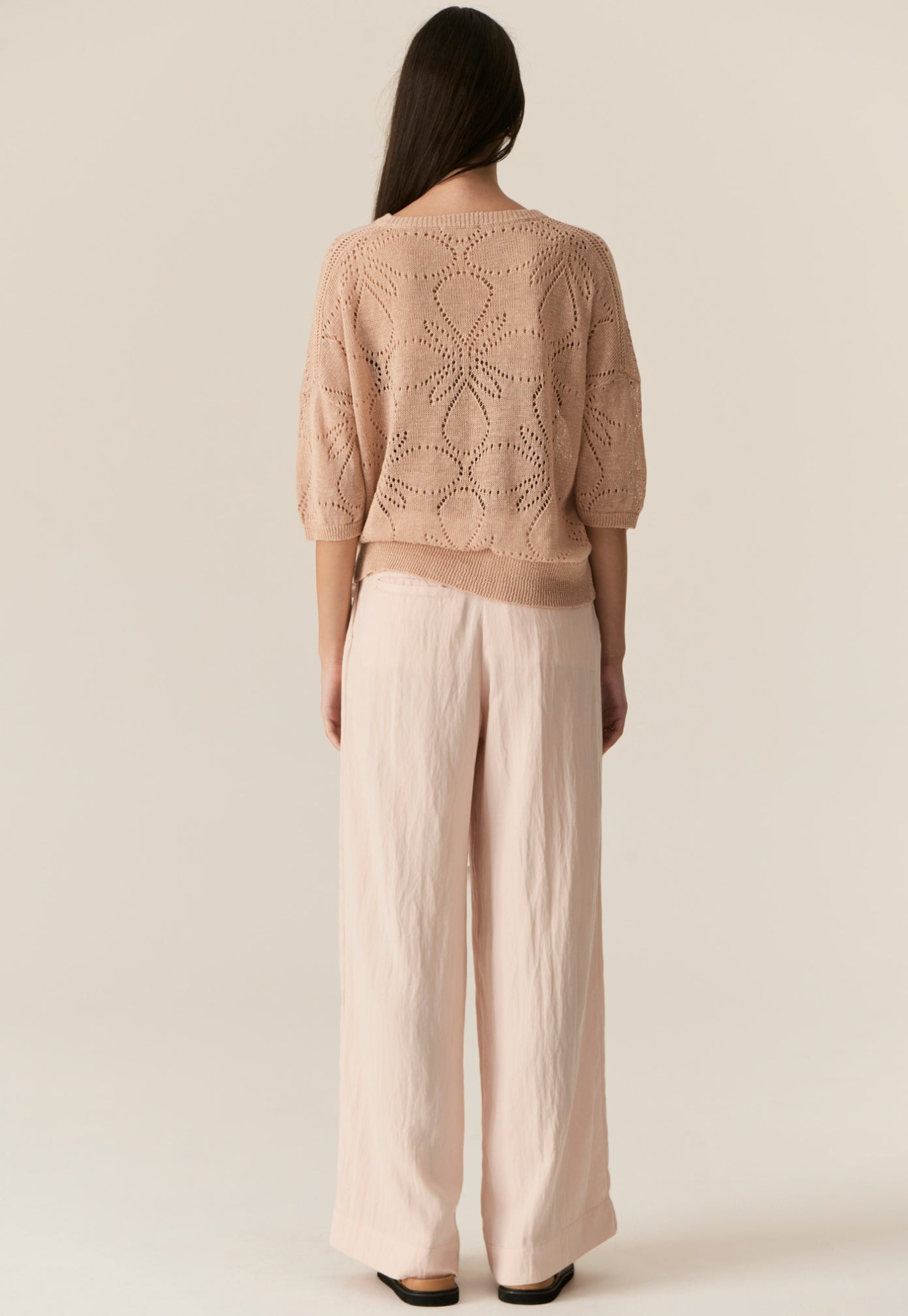 pol - milton pointelle tee - pink