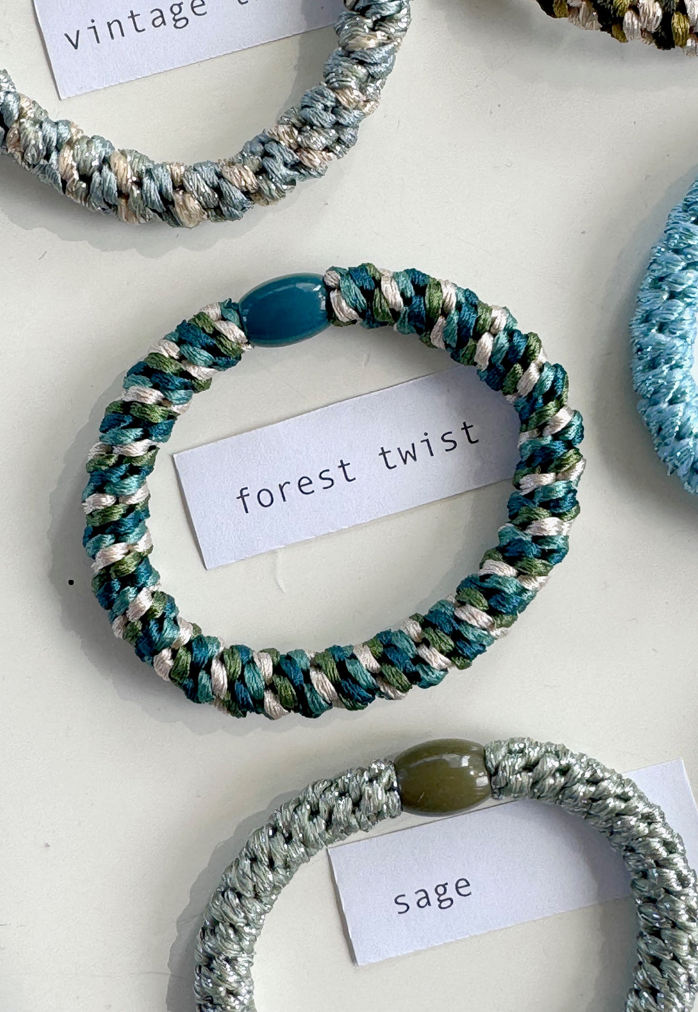 p+p - braided hair ties - forest collection