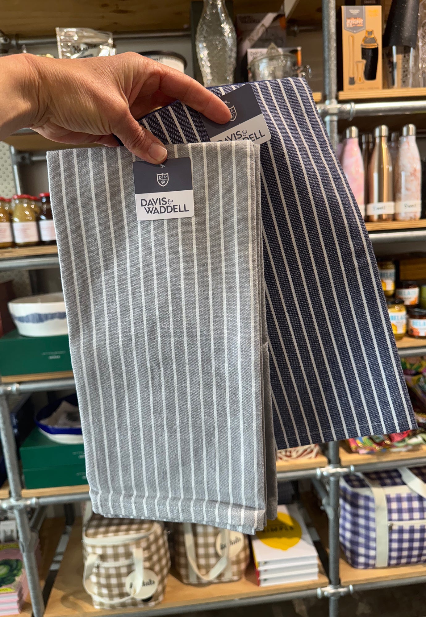 davis & waddell - butcher stripe tea towel set of 2