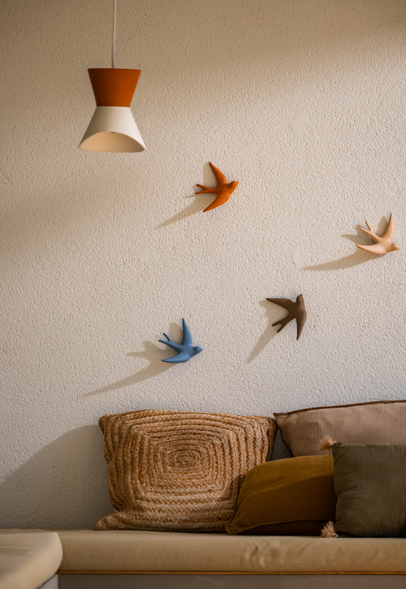 monochromic - ceramic swallow - terracotta