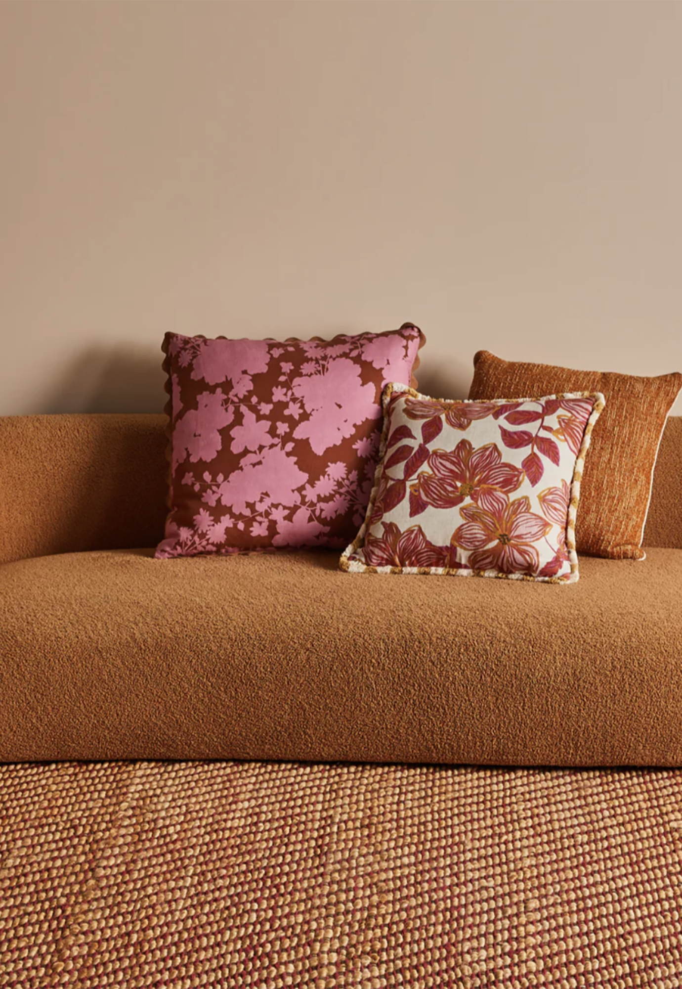 bonnie and neil - gardenia cerise linen cushion