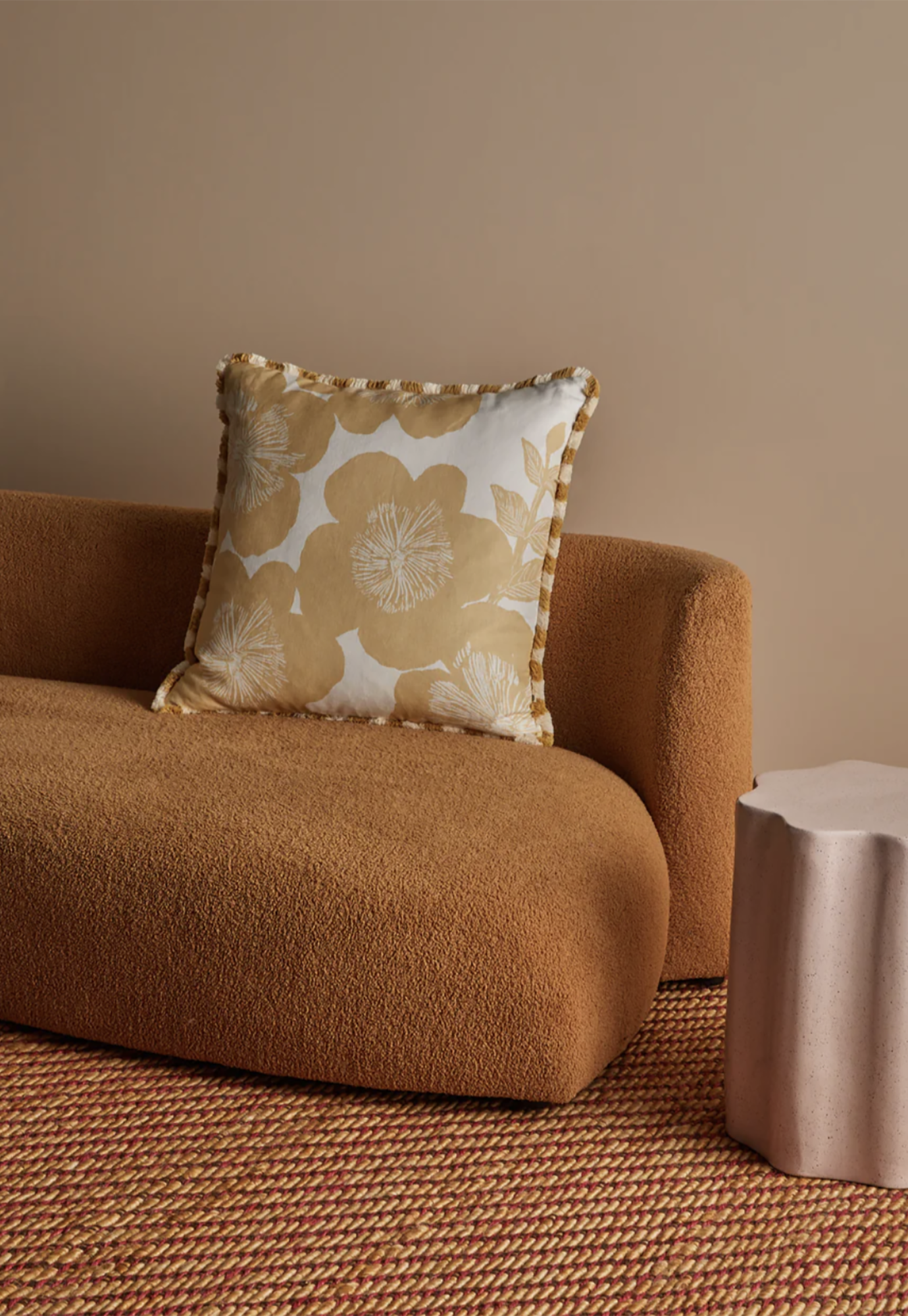bonnie and neil - jardin wheat linen cushion