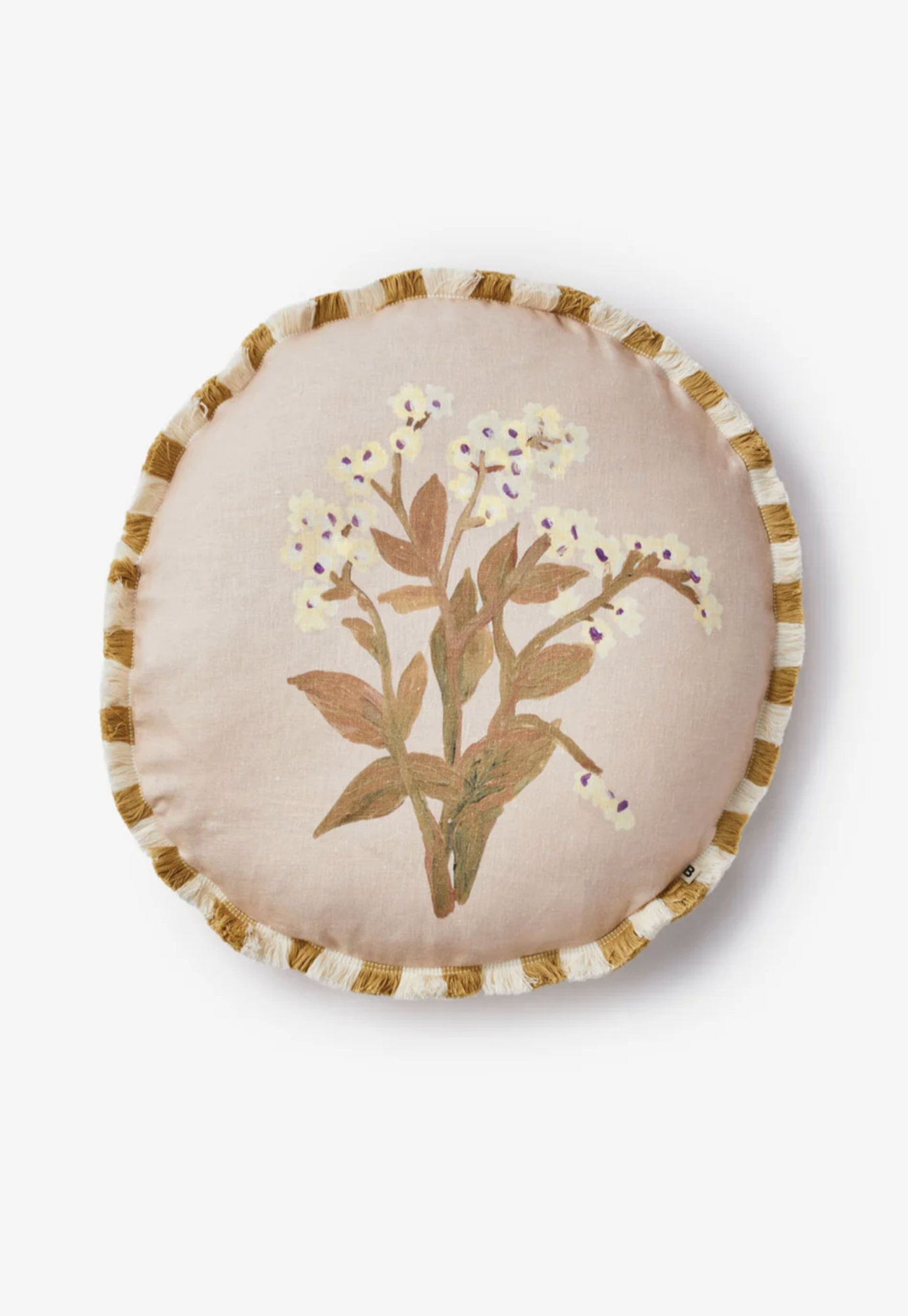 bonnie and neil - forget me not caramel linen cushion
