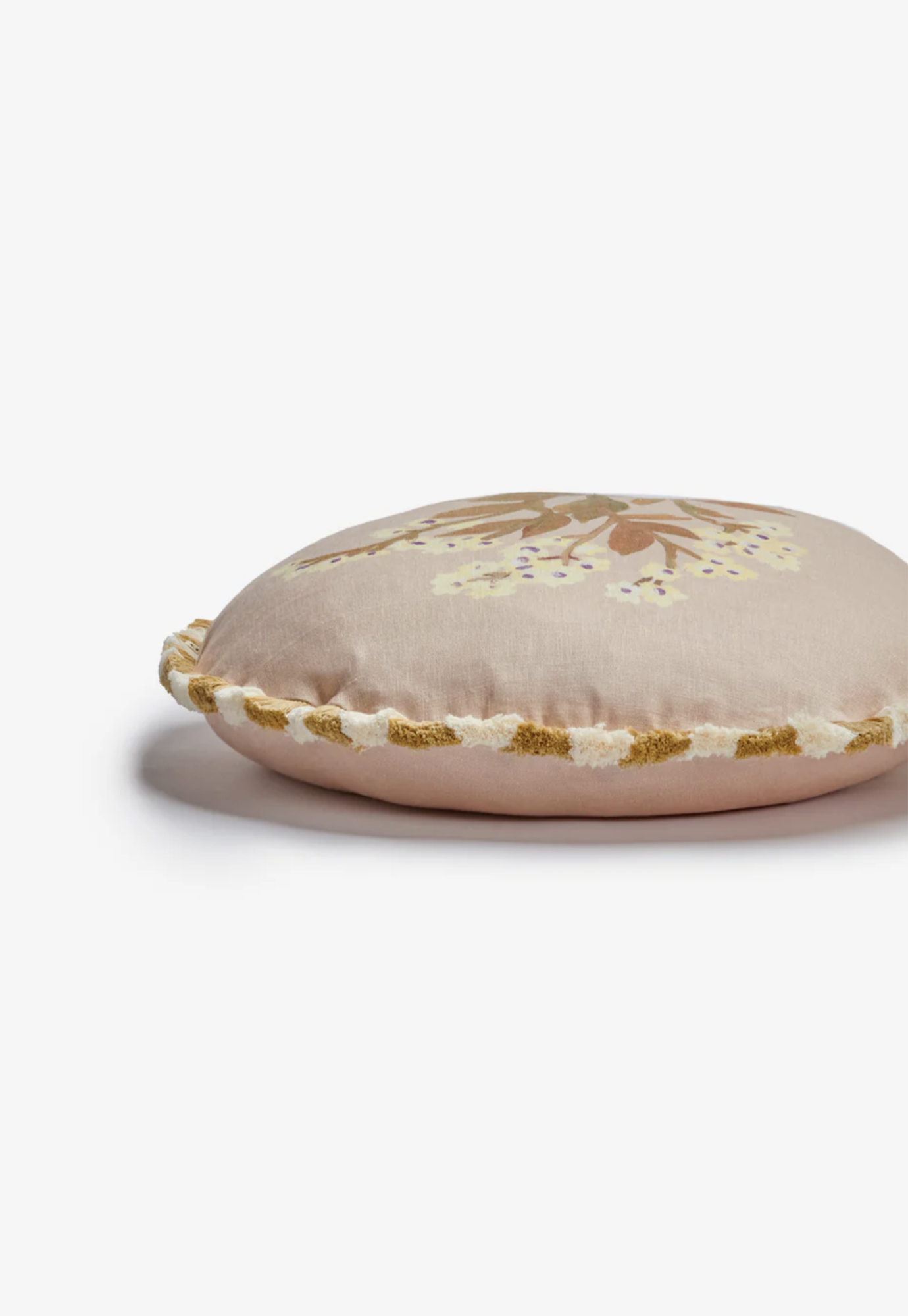 bonnie and neil - forget me not caramel linen cushion