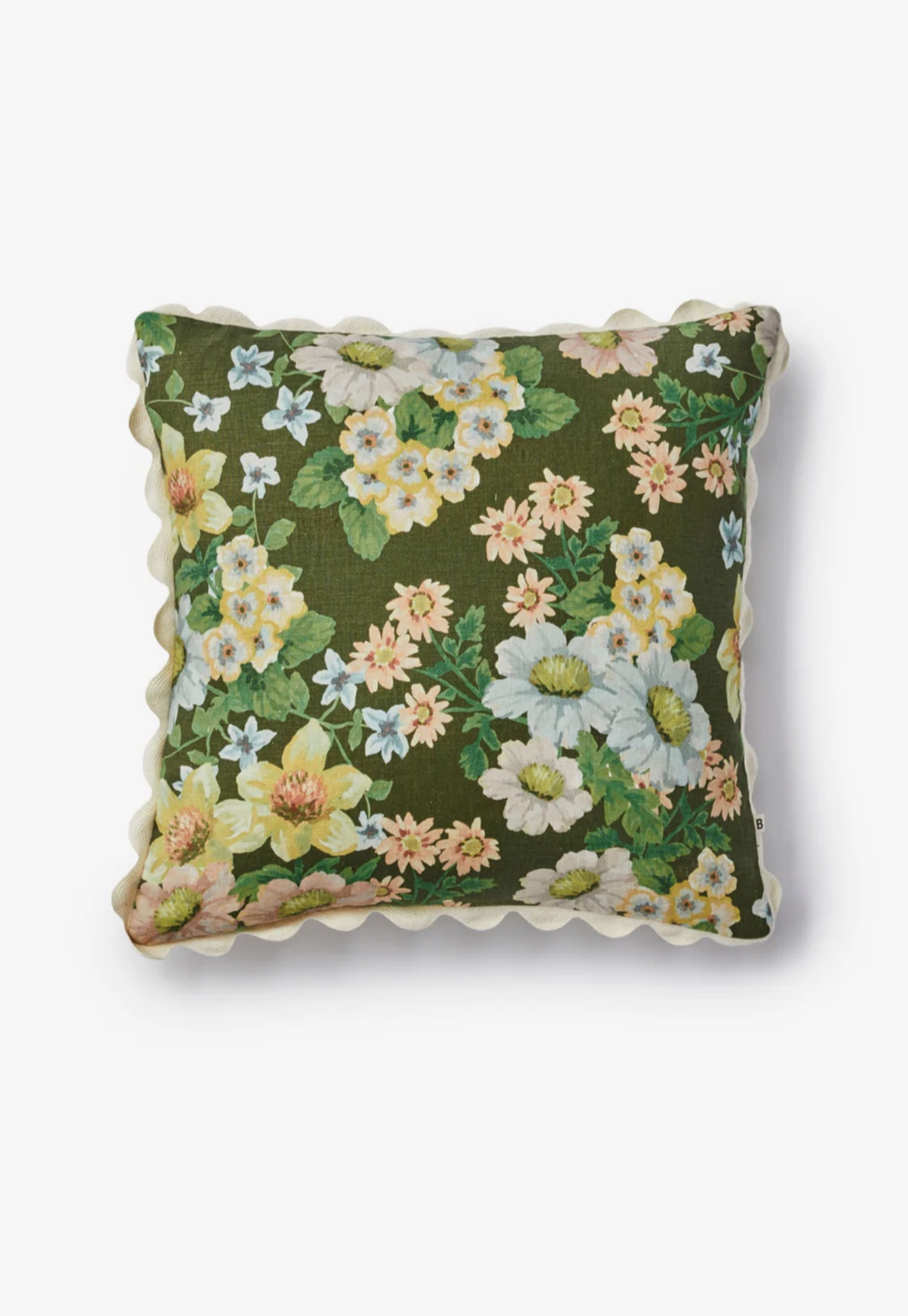bonnie and neil - buttercup olive linen cushion
