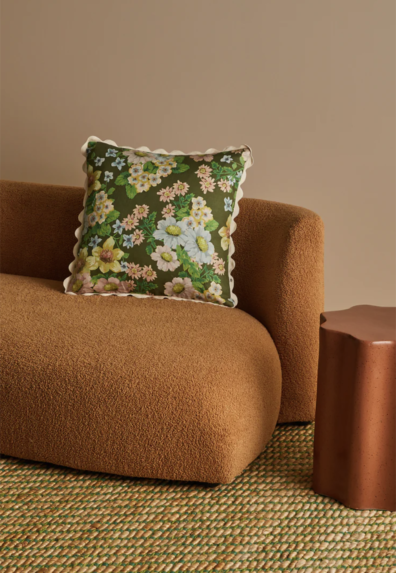 bonnie and neil - buttercup olive linen cushion