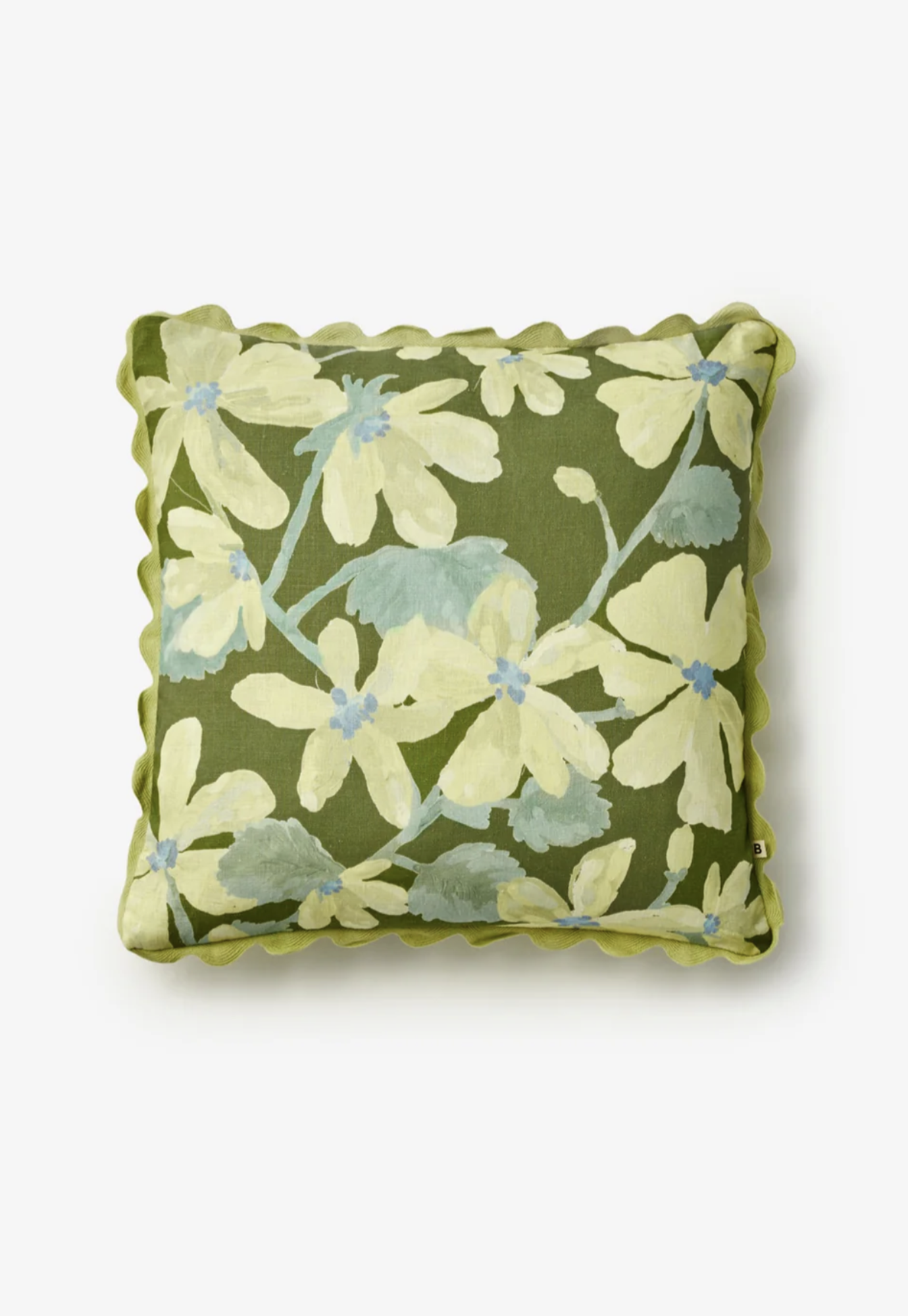 bonnie and neil - violet khaki linen cushion