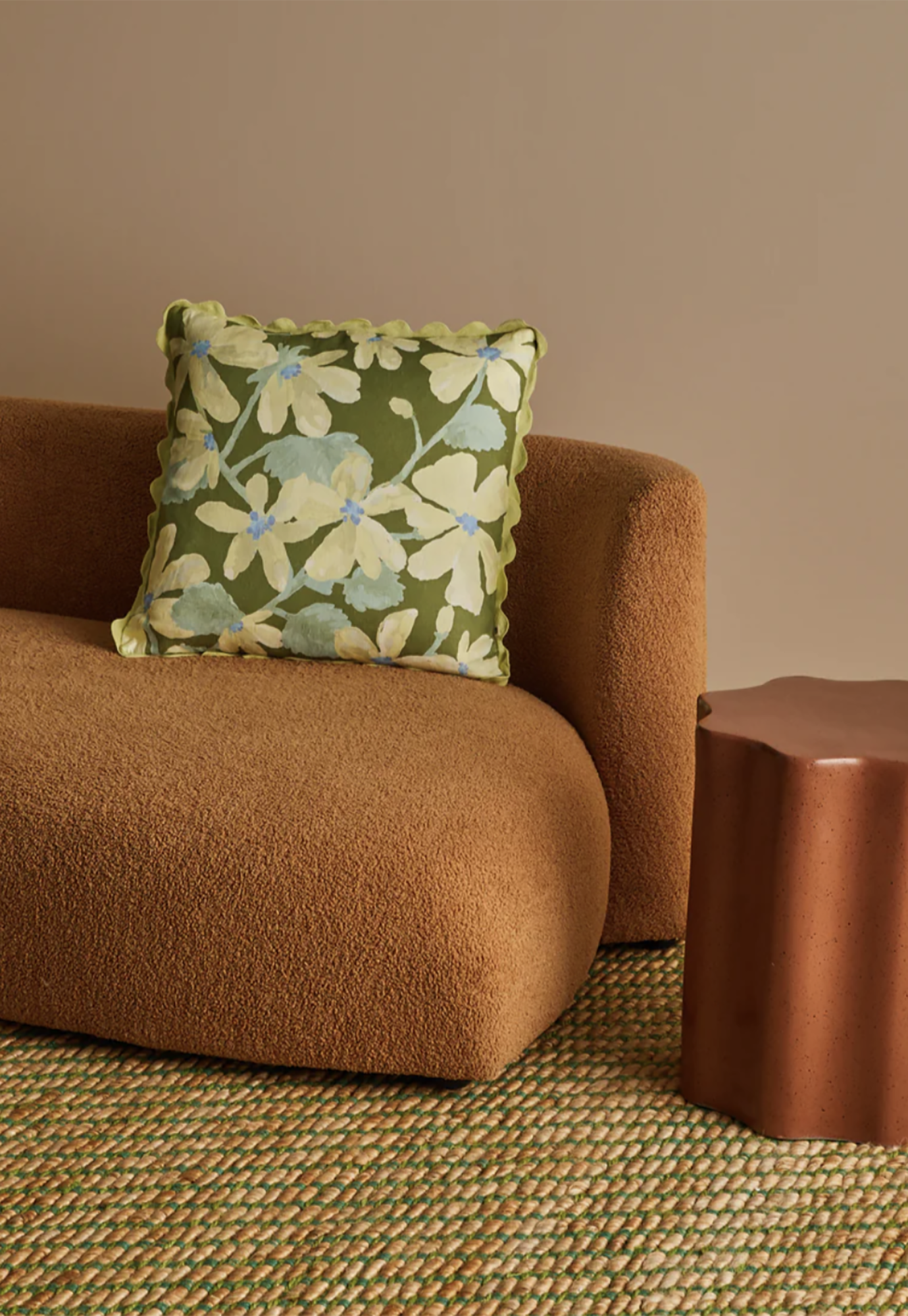 bonnie and neil - violet khaki linen cushion